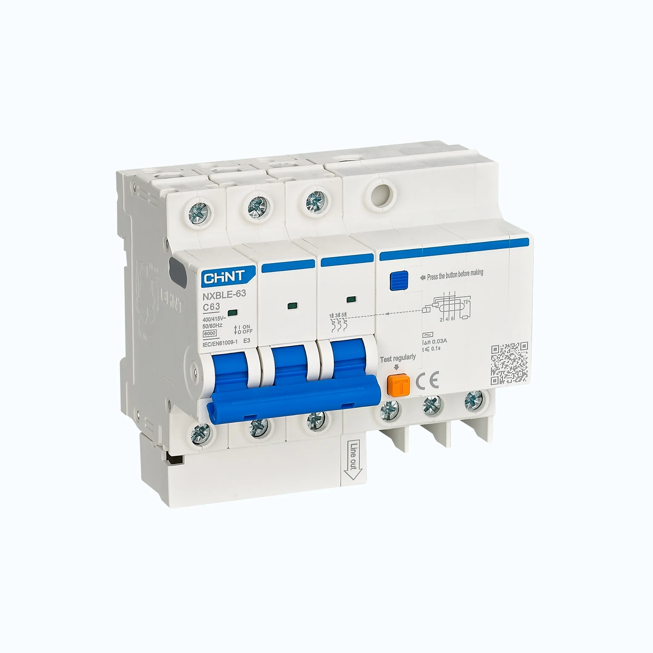 Gambar Chint Electrinic NXBLE-63 3P C20 300mA 6kA -982104