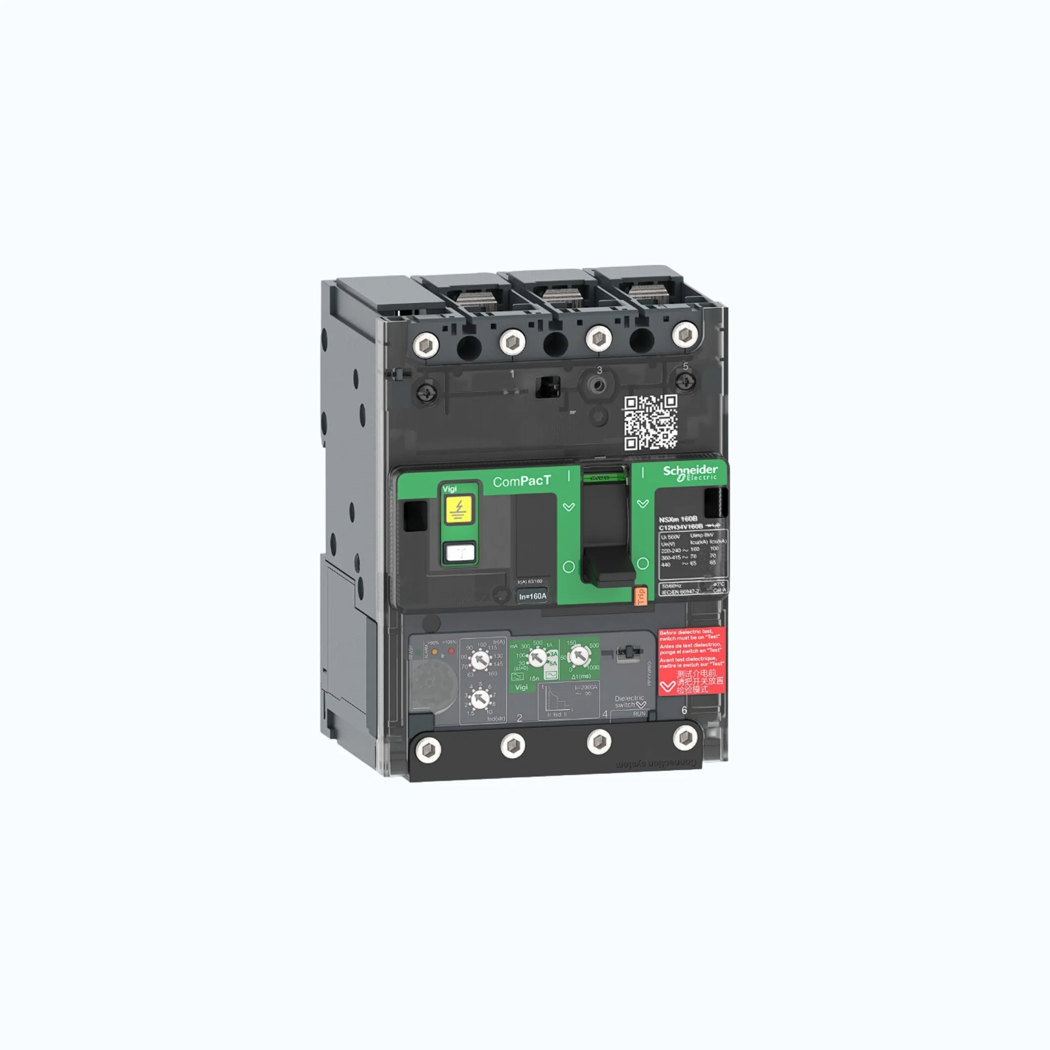 Gambar Schneider Busbar Connectors  3P-ComPacT NSXm dengan B (25 kA) termasuk ELCB Vigi- Vigi TM100D-C11B34V100B