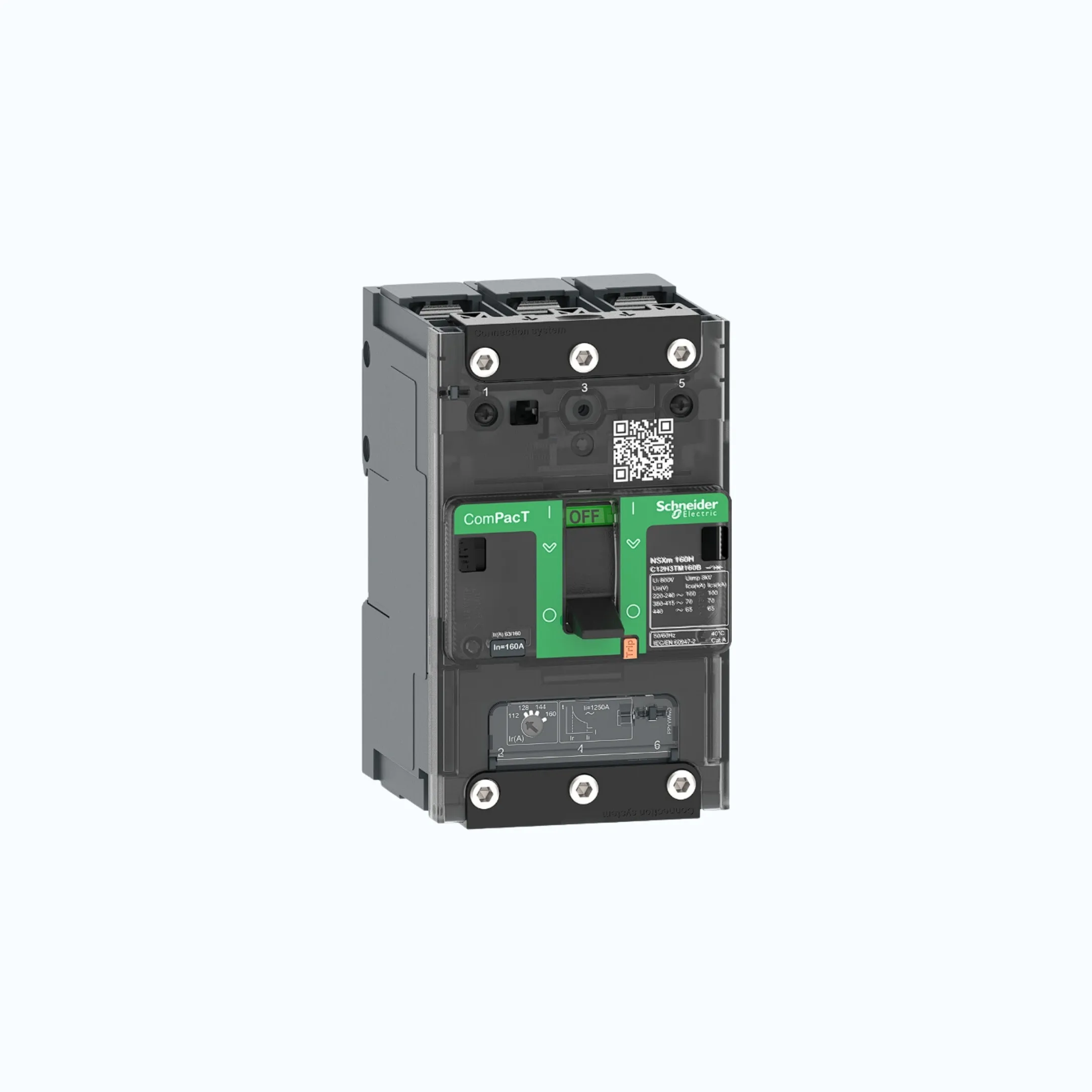 Gambar Schneider Busbar Connectors  3P-ComPacT NSXm dengan N (50 kA)-TM63D-C11N3TM063B