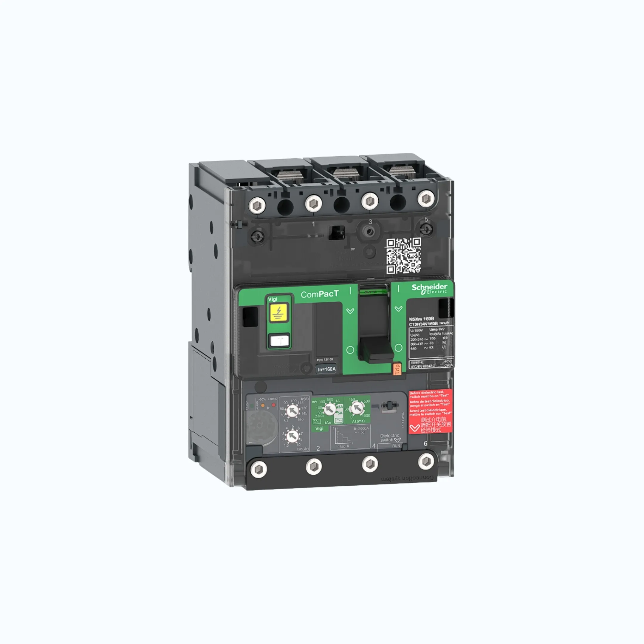 Gambar Schneider Busbar Connectors  3P-ComPacT NSXm dengan N (50 kA) termasuk ELCB Vigi-TM160D-C12N34V160B