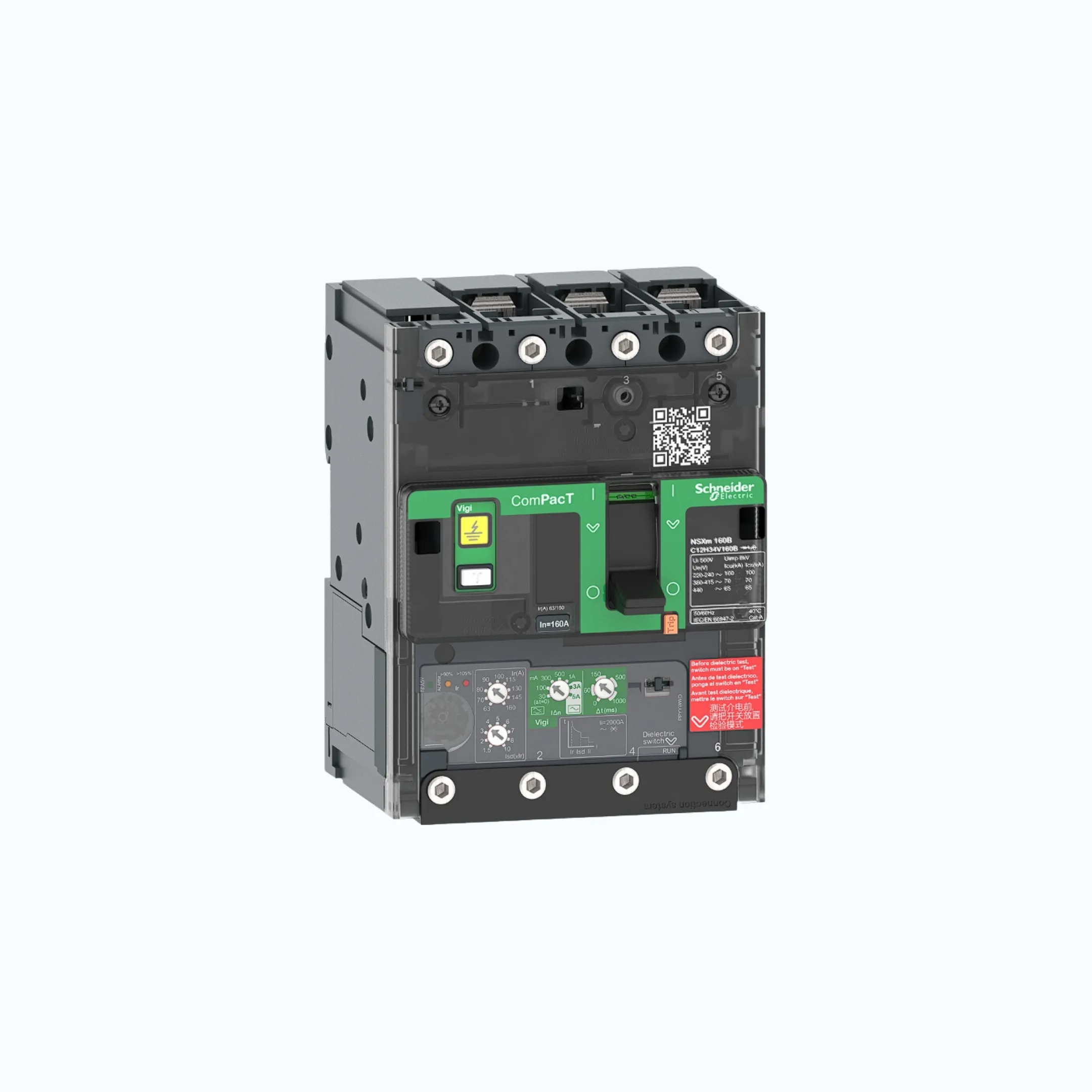 Gambar Schneider Busbar Connectors  3P-ComPacT NSXm dengan N (50 kA) termasuk ELCB Vigi-TM160D-C12N44V160B