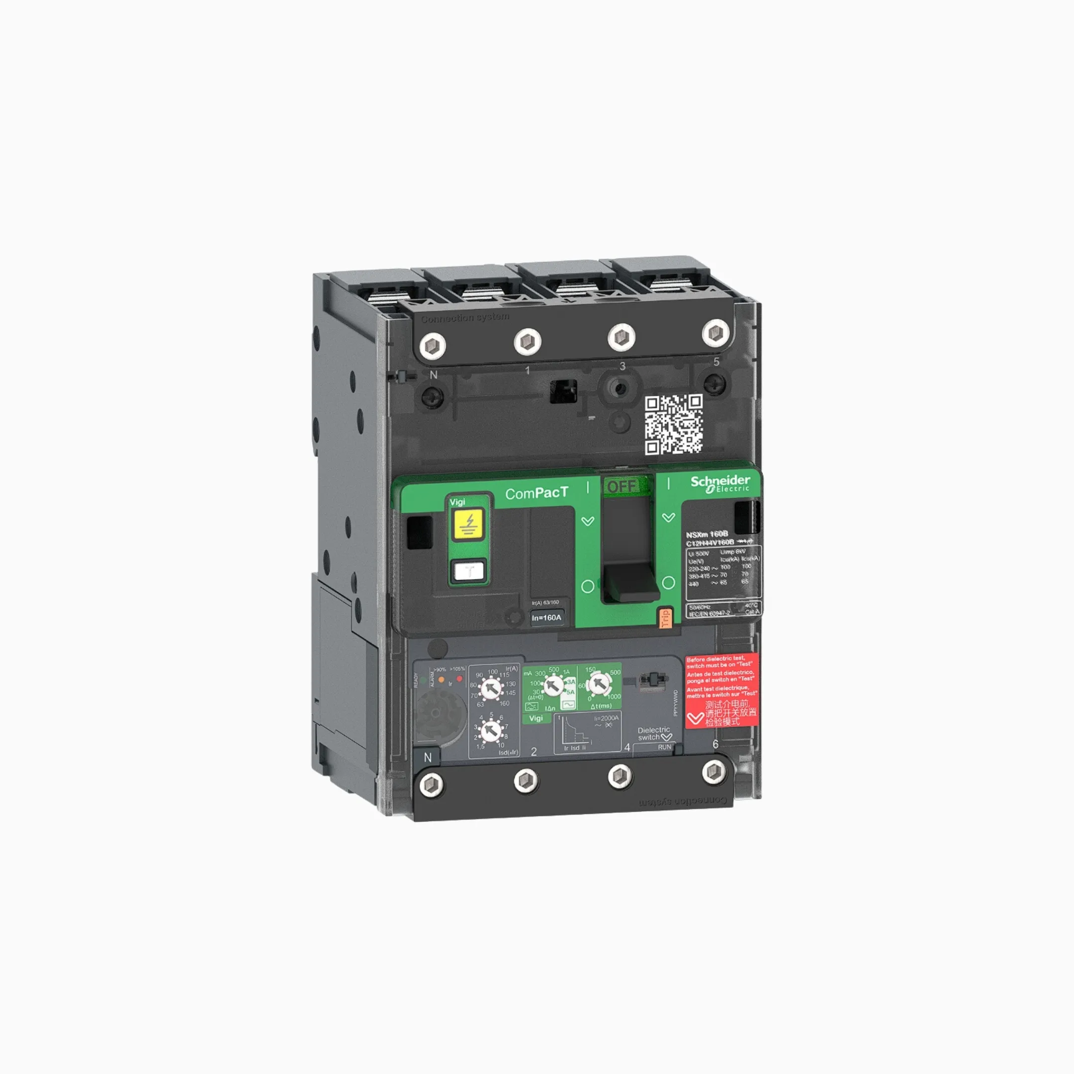 Gambar Schneider Busbar Connectors  4P- ComPacT NSXm dengan E (16 kA) termasuk ELCB Vigi- Vigi TM160D-C12E44V160B