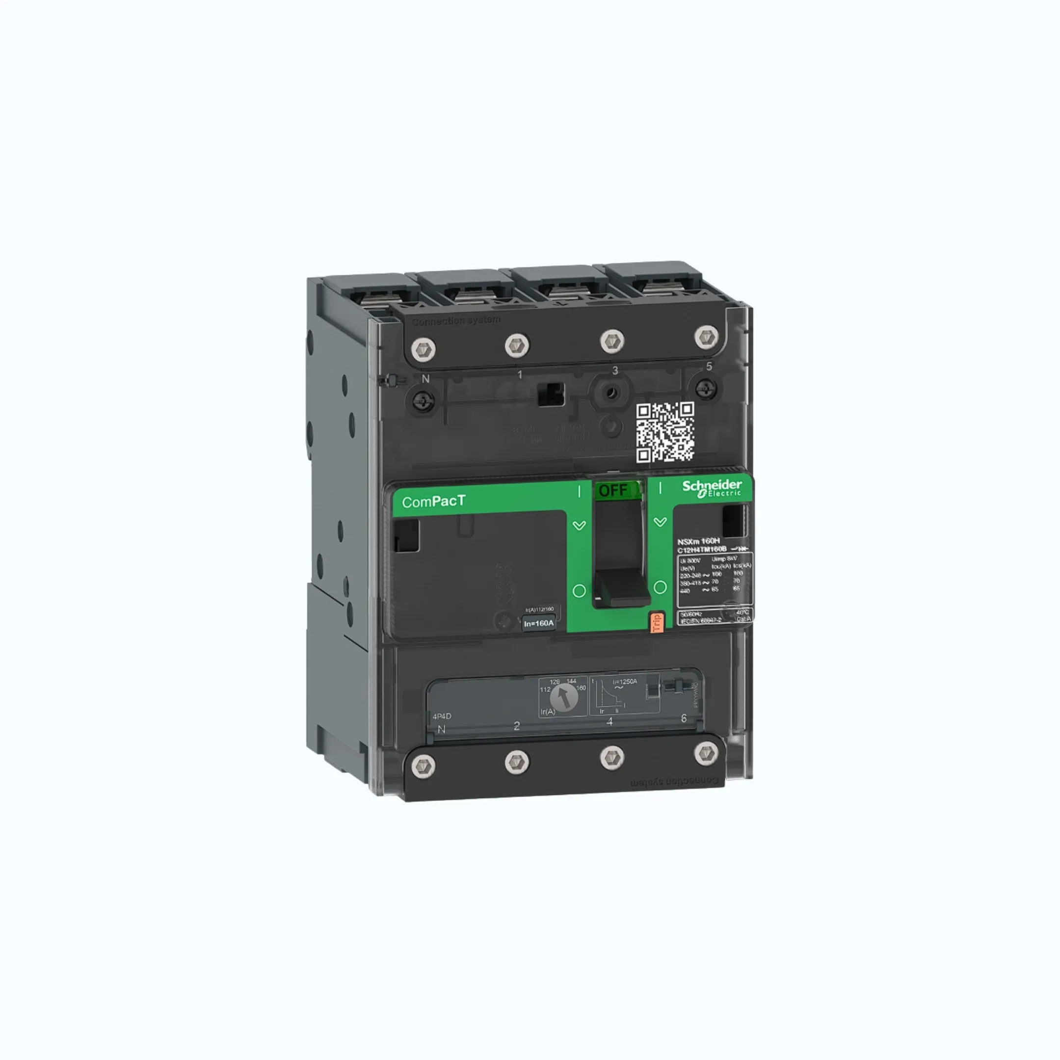 Gambar Schneider Busbar Connectors  4P-ComPacT NSXm dengan B (25 kA)-TM160D-C12B6TM160B