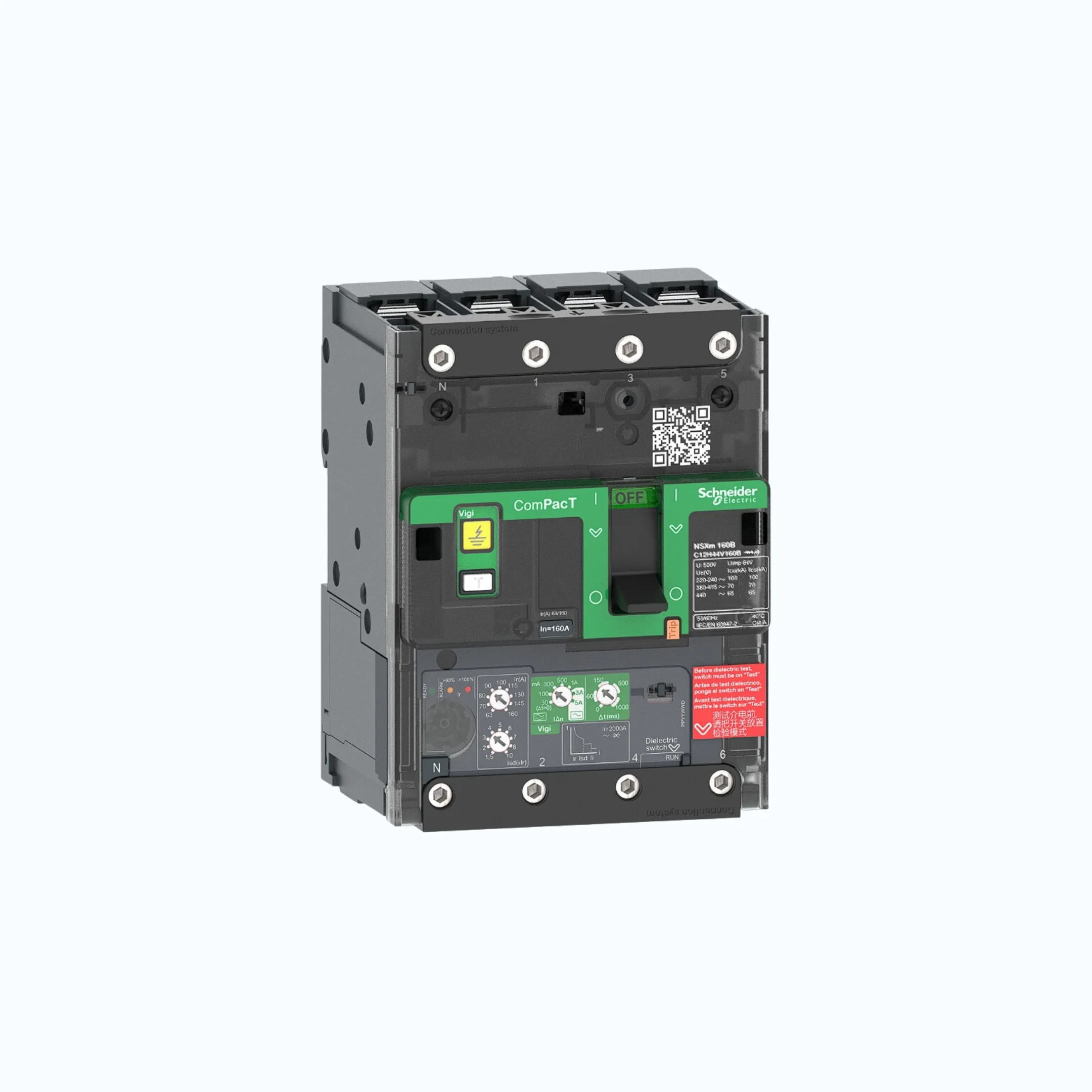 Gambar Schneider Busbar Connectors  4P-ComPacT NSXm dengan B (25 kA) termasuk ELCB Vigi- Vigi TM25D-C11B44V025B