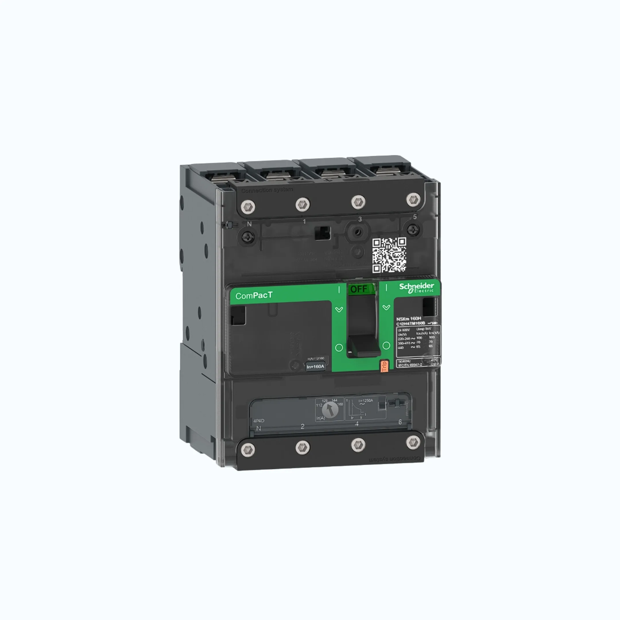 Gambar Schneider Busbar Connectors  4P-ComPacT NSXm dengan F (36 kA)-TM125D-C12F6TM125B