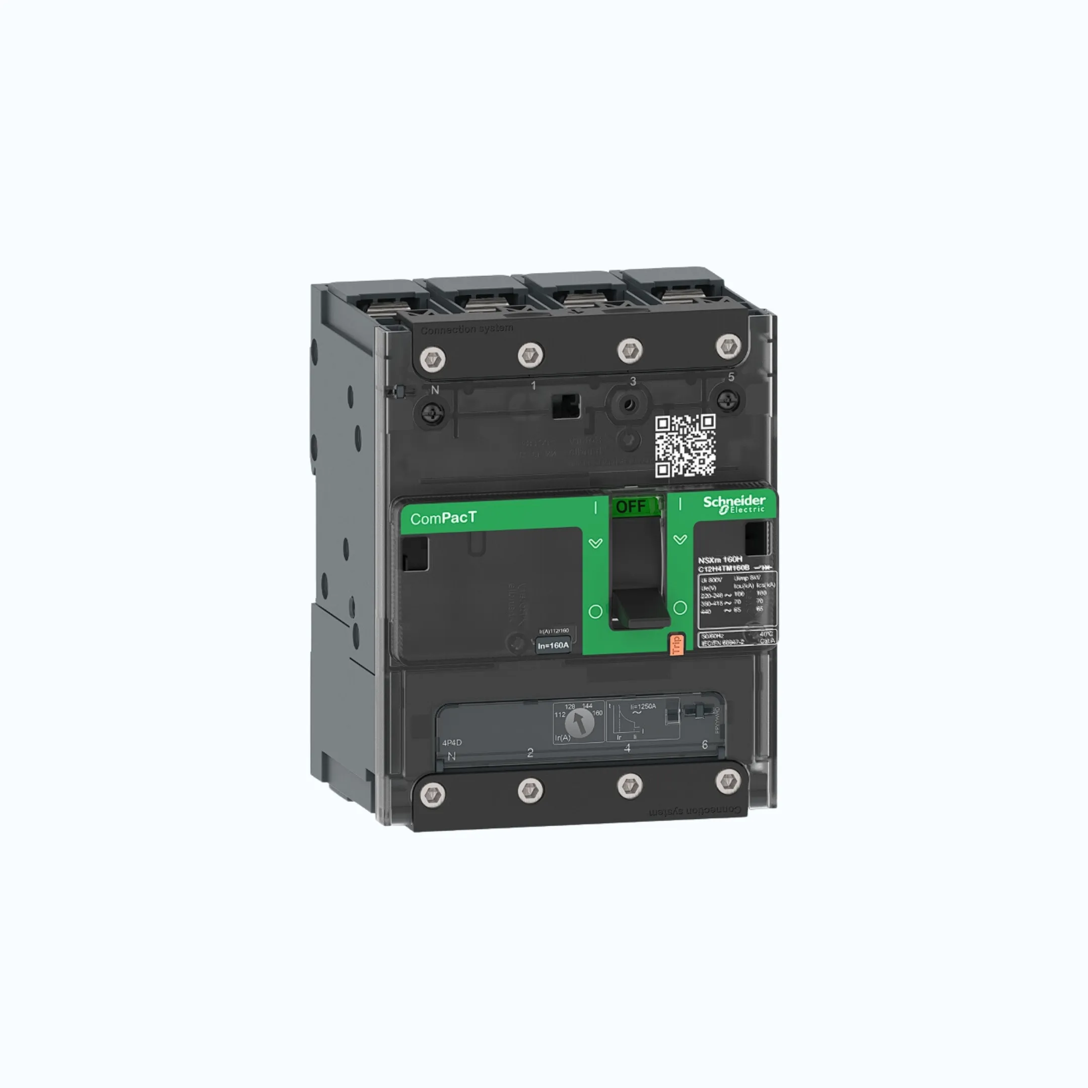 Gambar Schneider Busbar Connectors  4P-ComPacT NSXm dengan F (36 kA)-TM160D-C12F6TM160B