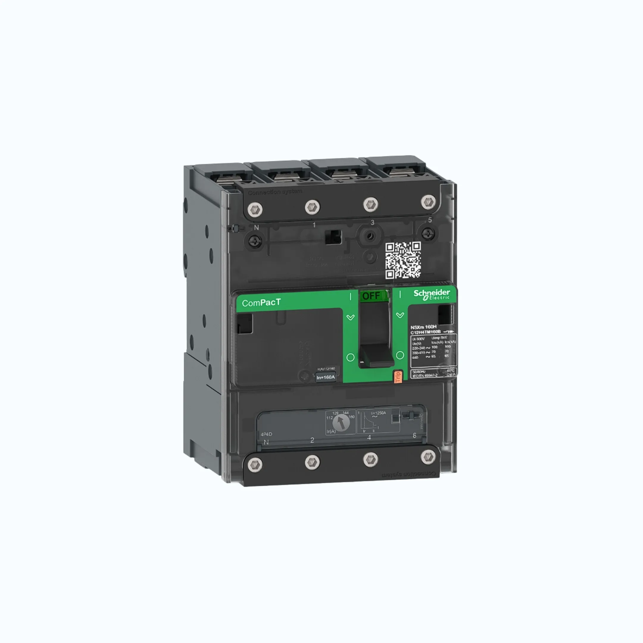 Gambar Schneider Busbar Connectors  4P-ComPacT NSXm dengan H (70 kA)-TM160D-C12H6TM160B