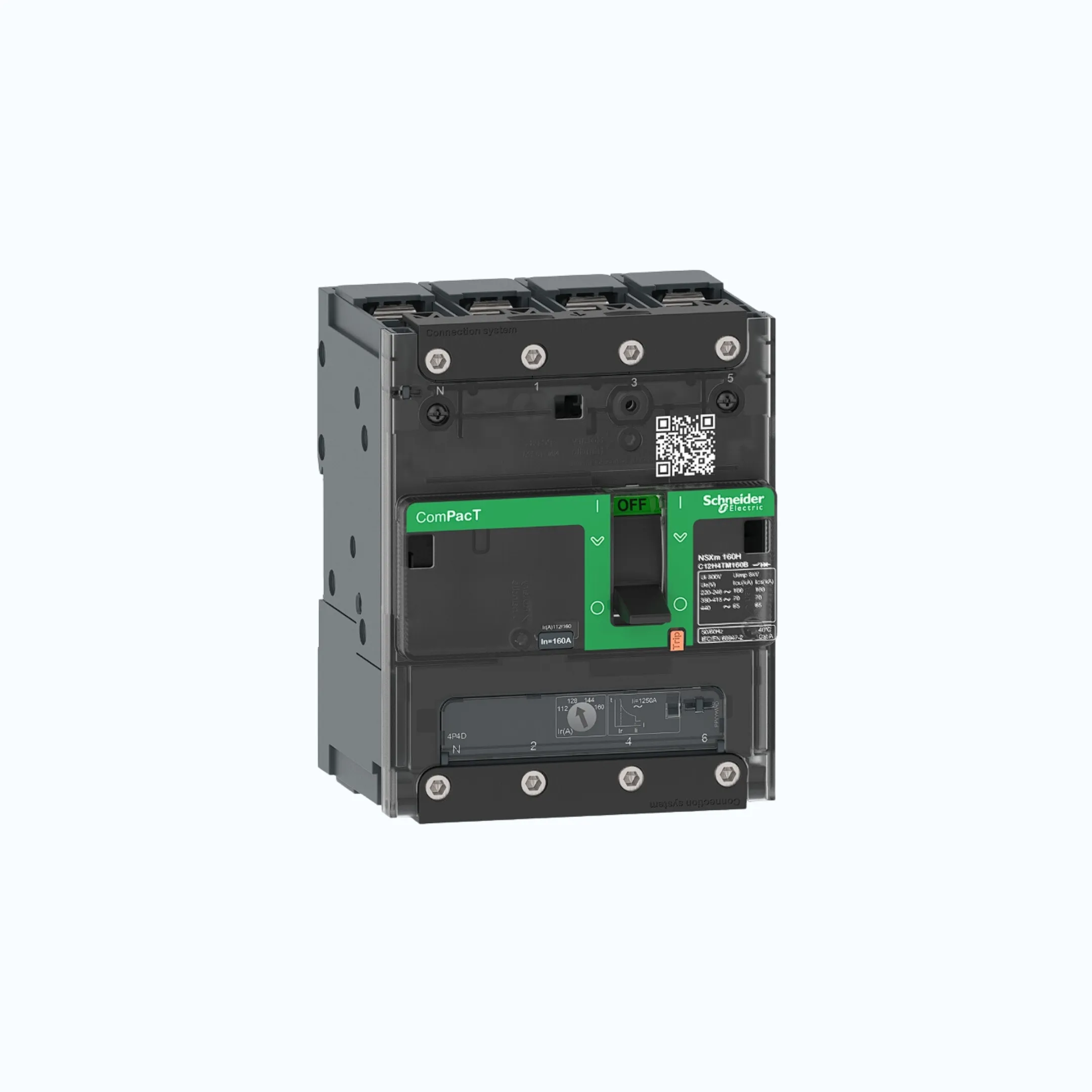 Gambar Schneider Busbar Connectors  4P-ComPacT NSXm dengan N (50 kA)-TM40D-C11N6TM040B