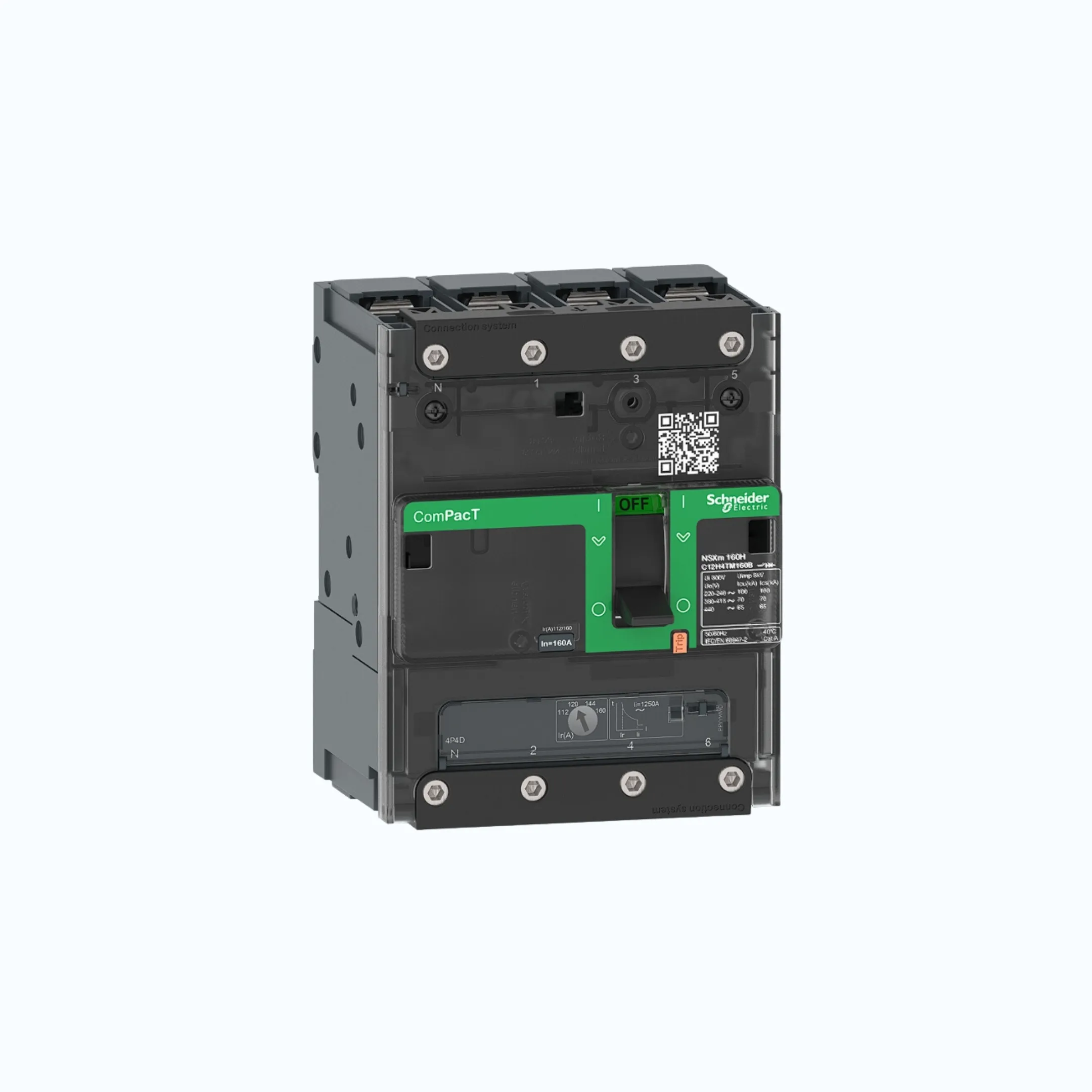 Gambar Schneider Busbar Connectors  4P-ComPacT NSXm dengan N (50 kA)-TM80D-C11N6TM080B