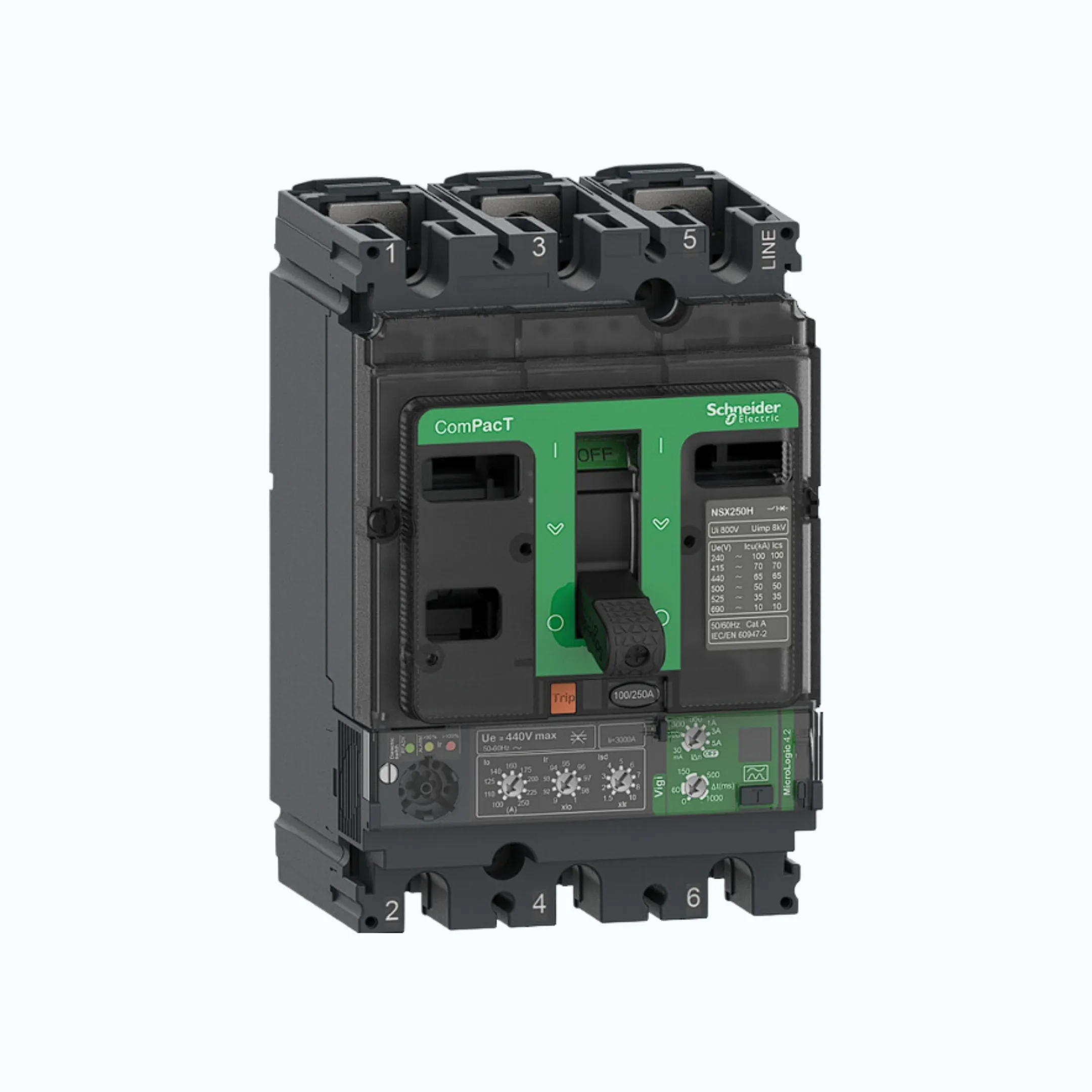 Gambar Schneider ComPacT NSX DC F (36kA) 3P TMD DC 500- C63F3TM500D