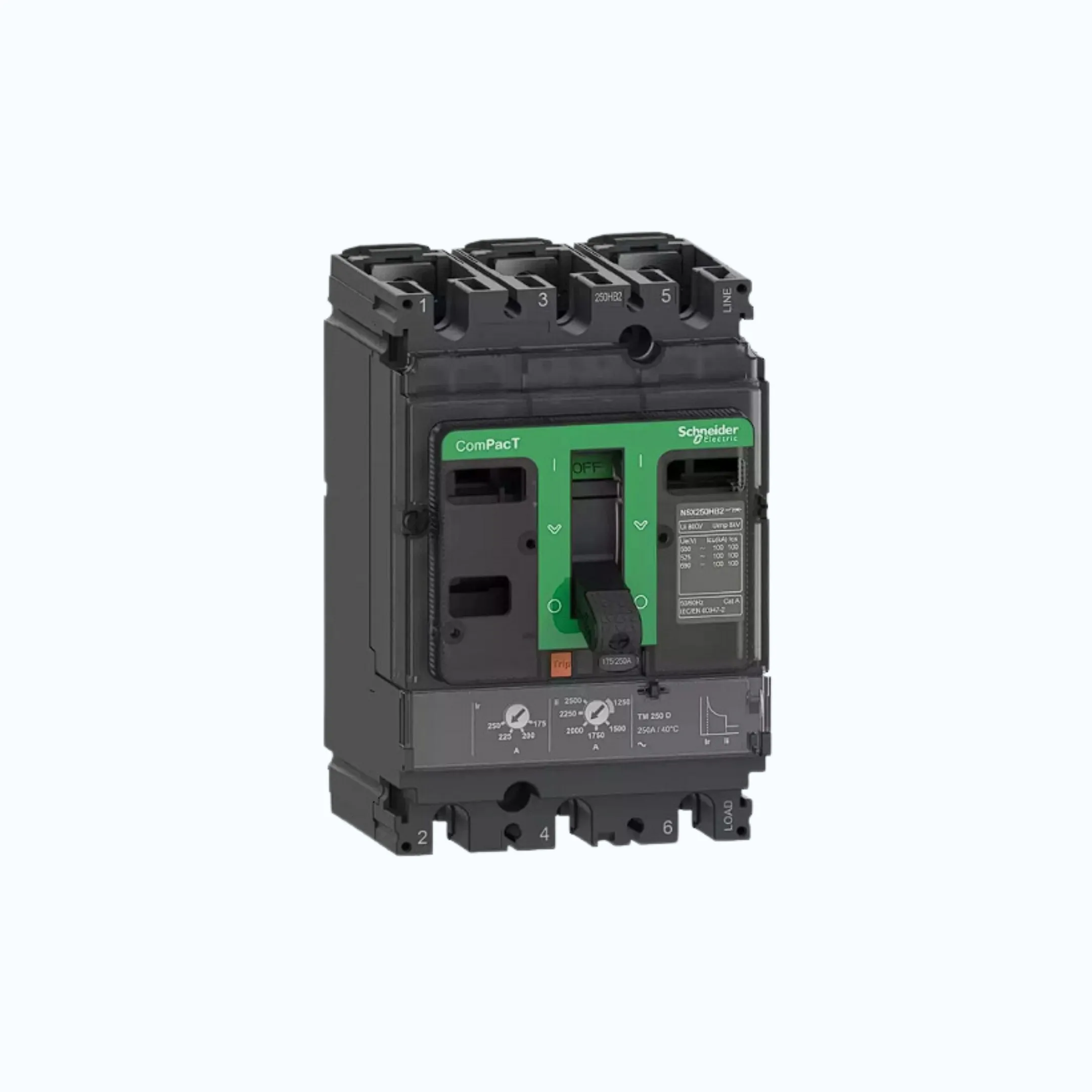 Gambar Schneider ComPacT NSX100 - 250A dengan H (70 kA) 3P- TM16D 11.2-16 190-C10H3TM016