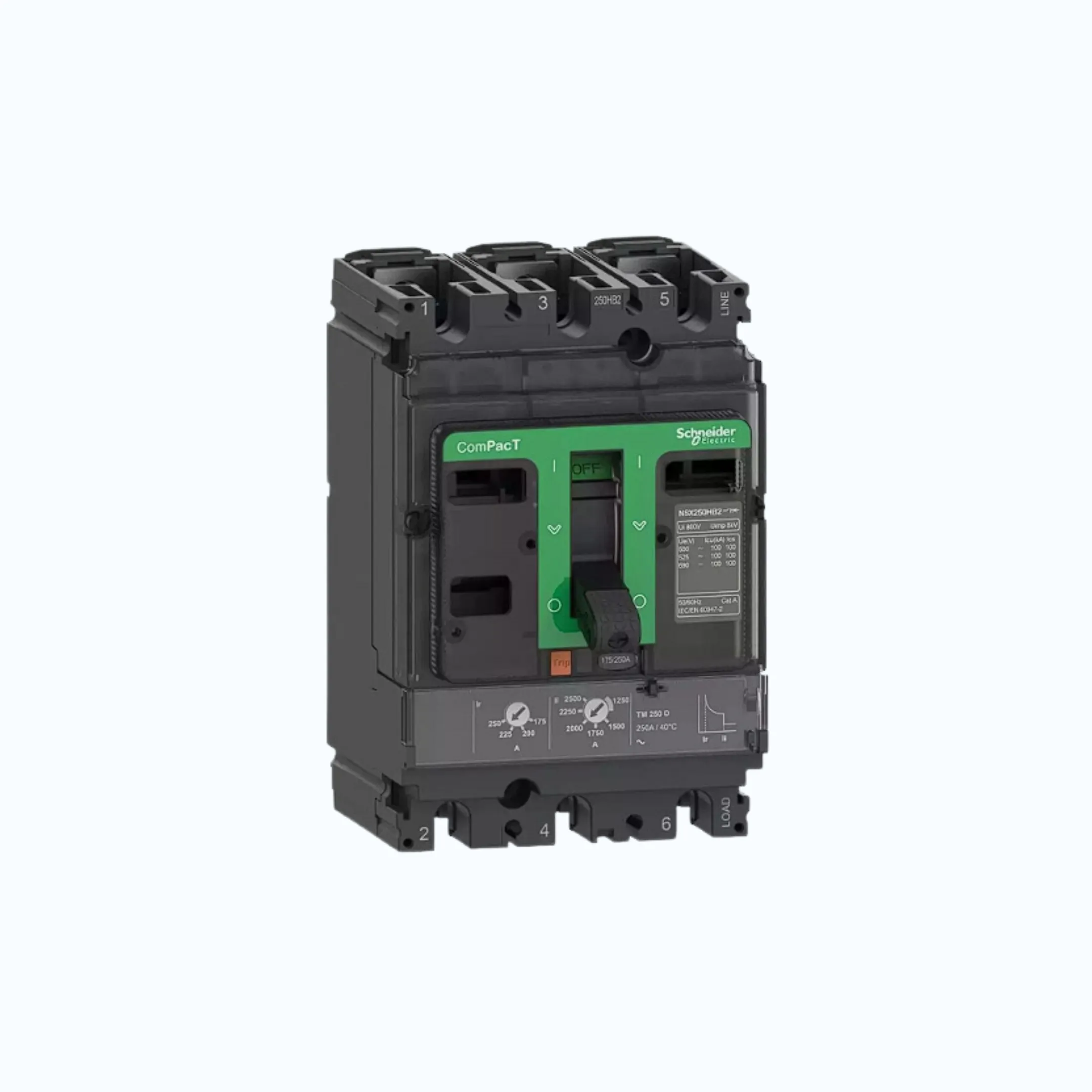 Gambar Schneider ComPacT NSX100 - 250A dengan H (70 kA) 3P-TM125D 87.5-125 1250- C16H3TM125