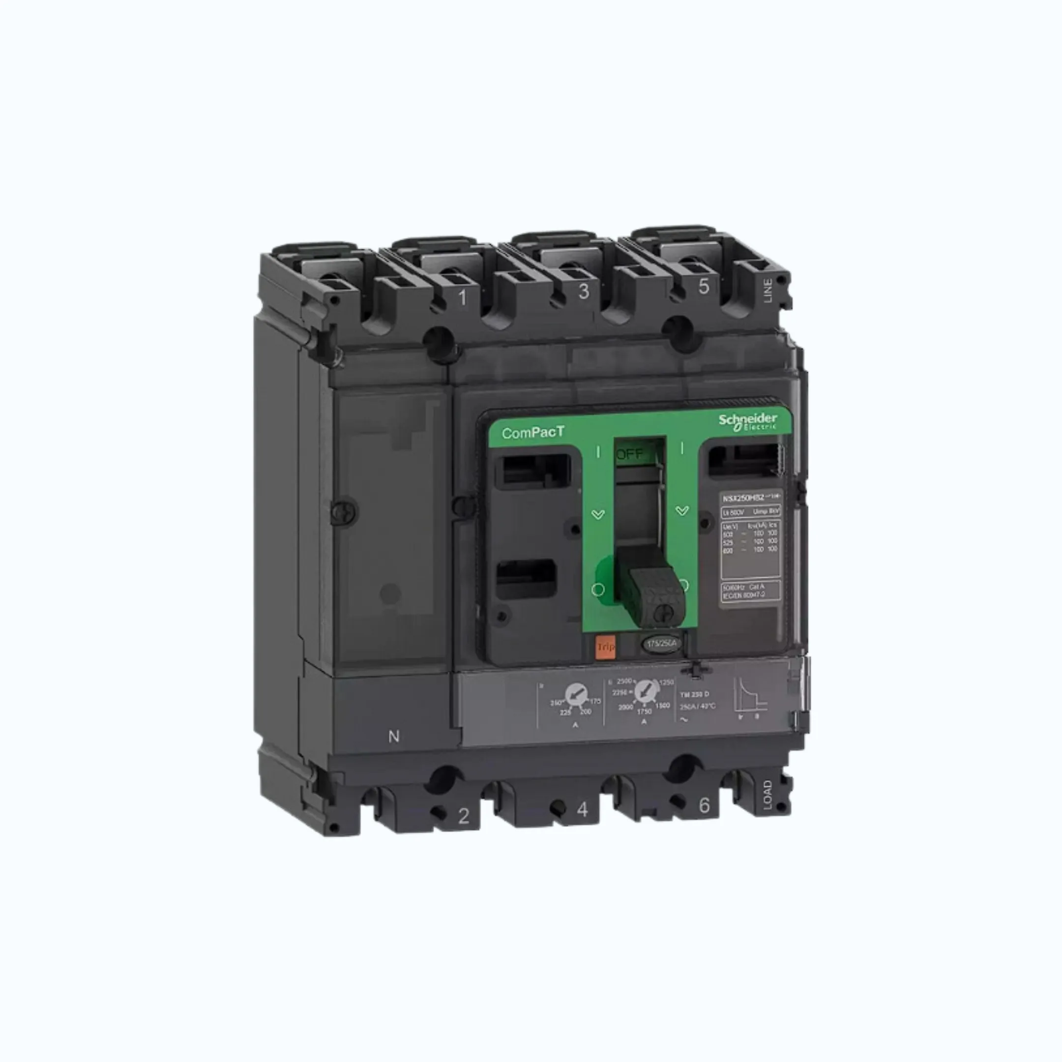 Gambar Schneider ComPacT NSX100 - 250A dengan N (50 kA) 4P-TM50D 35.0-50 500-C10N6TM050