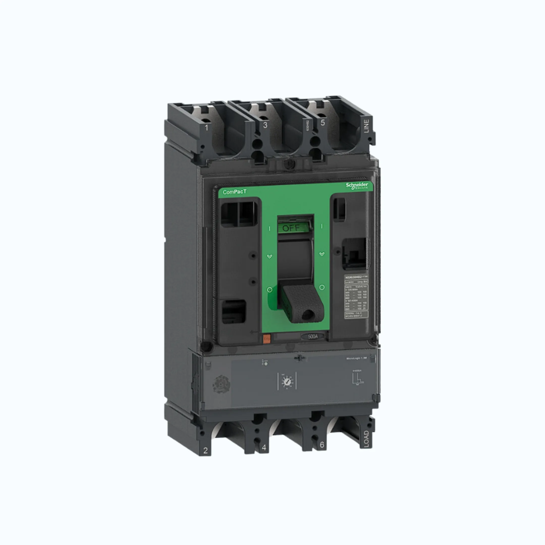 Gambar Schneider ComPacT NSX100 - 630A dengan F (36kA), 3P-MicroLogic 1.3M 320A 5-13 x In- C40F31M320