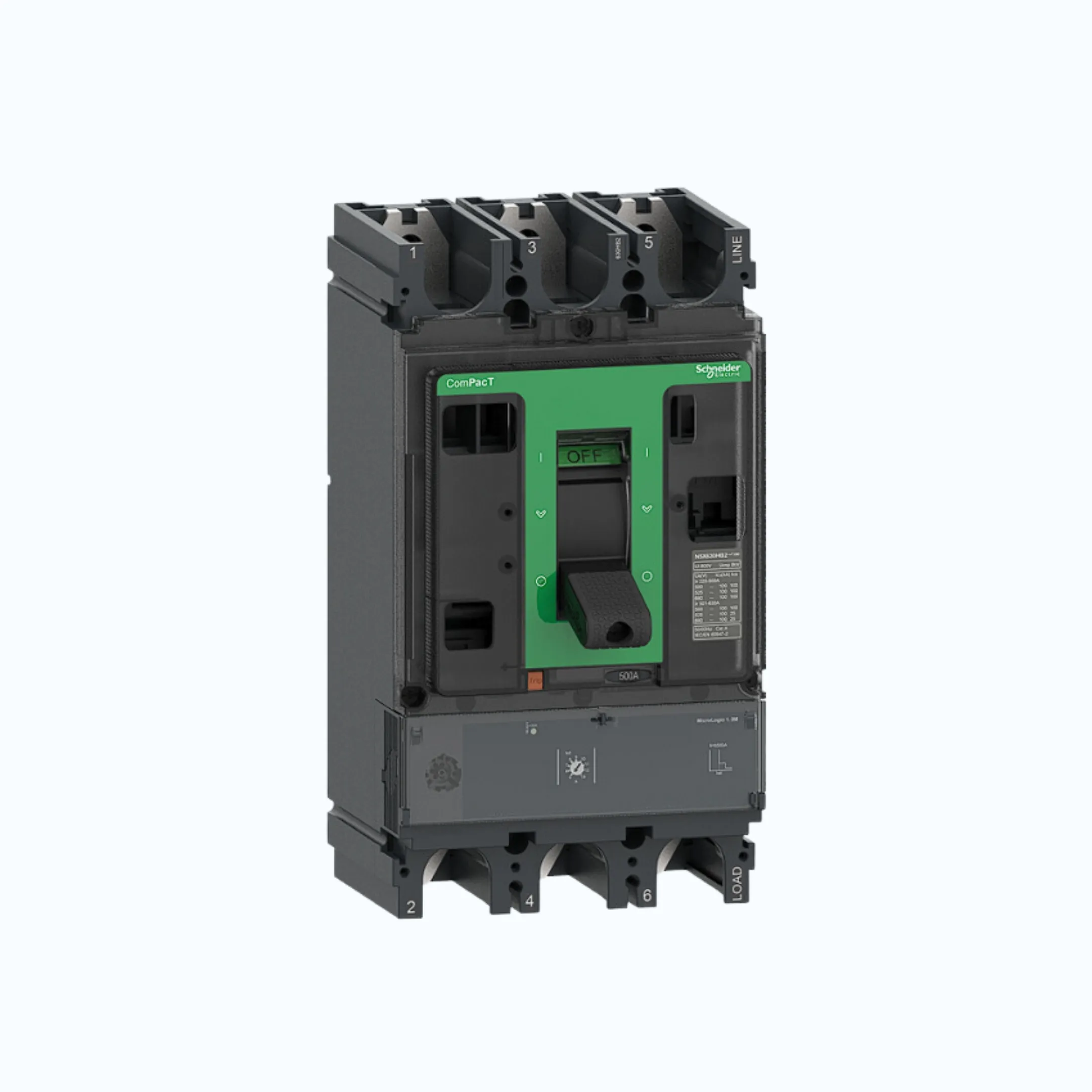 Gambar Schneider ComPacT NSX100 - 630A dengan H (70kA), 3P-MicroLogic 1.3M 320A 5-13 x In-C40H31M320