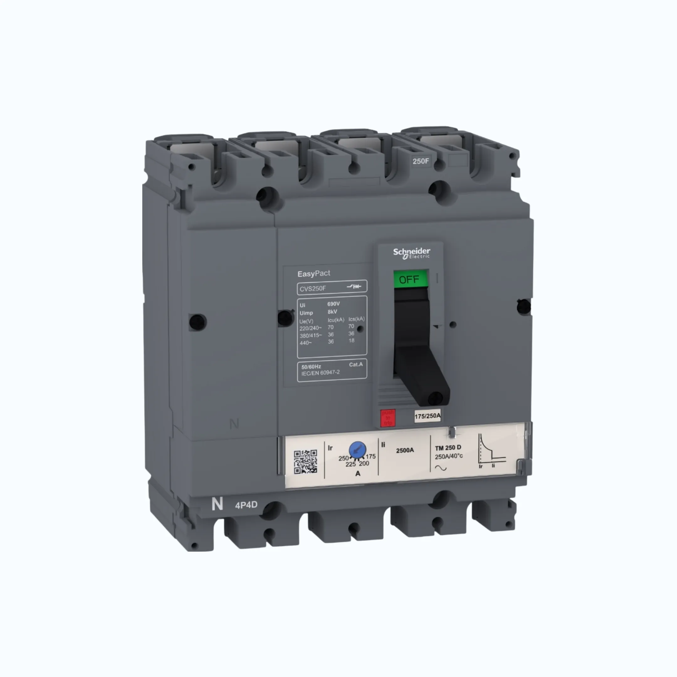 Gambar Schneider Easypact CVS100-250 F (36 kA) 4P- TM16D 11.2-16 190- LV510340