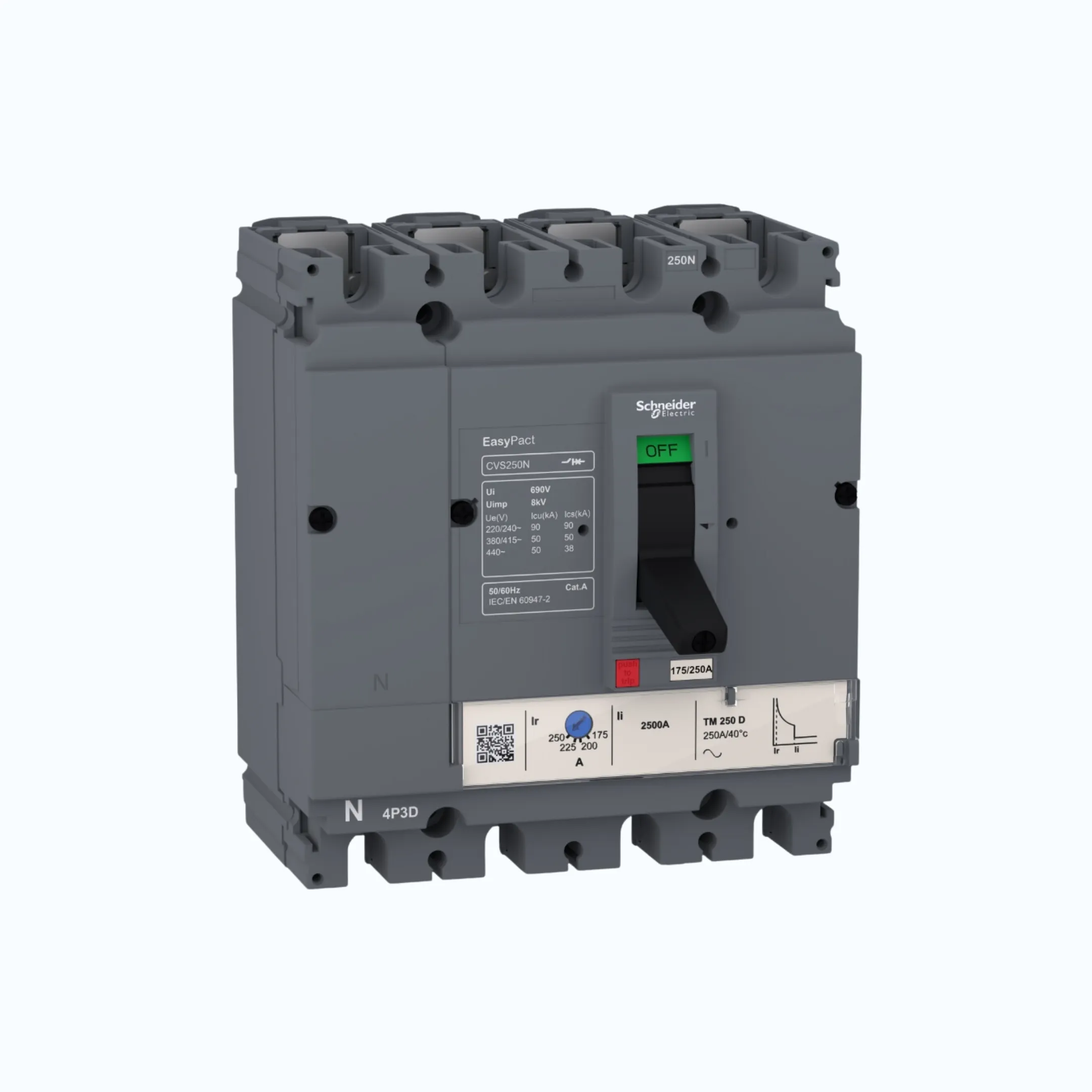 Gambar Schneider Easypact CVS100-250 N (50 kA) 4P- TM25D 17.5-25 300- LV510481