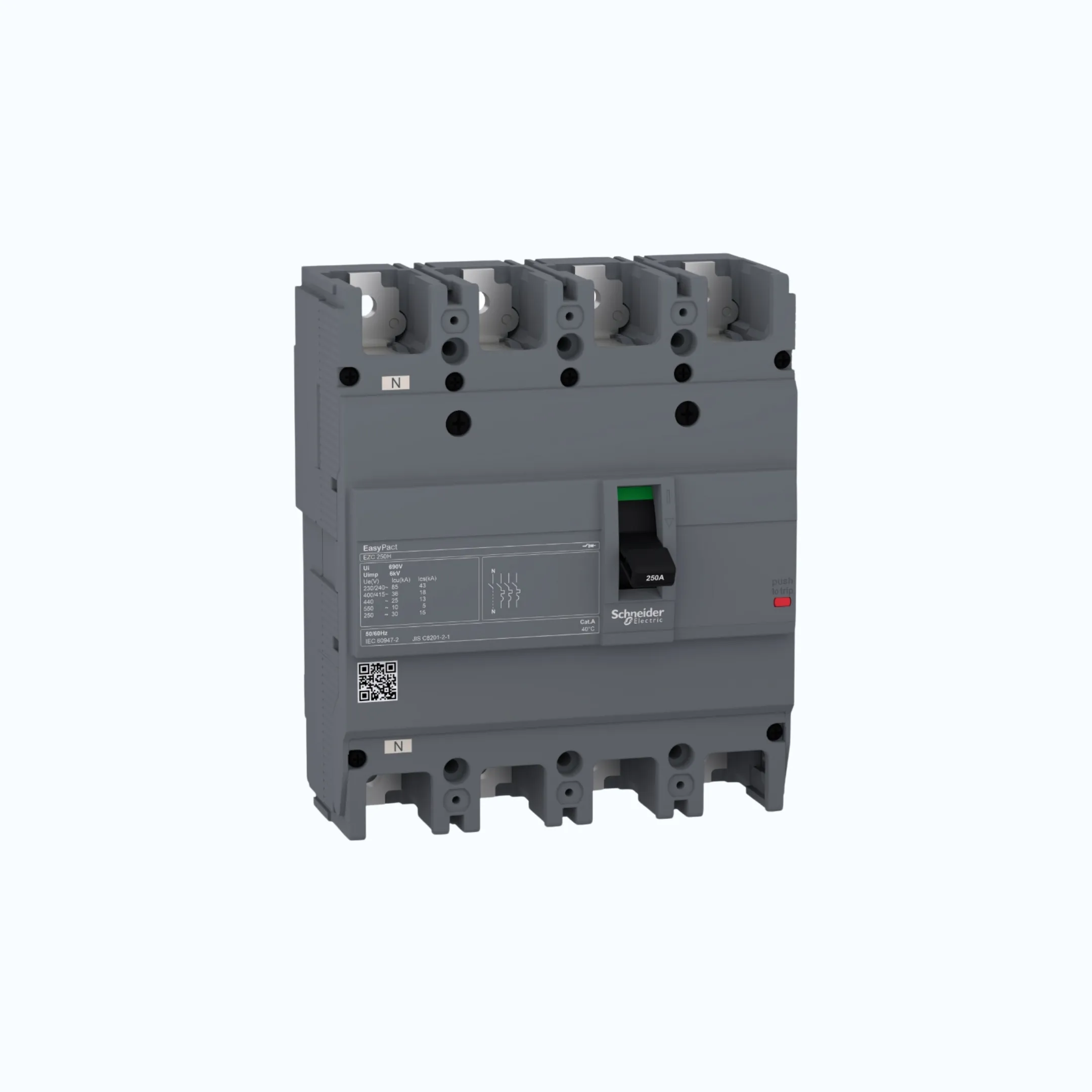 Gambar Schneider Easypact EZC250H (36 kA @415V AC / 30 kA @125V DC; 250V DC)4P-EZC250H 125-EZC250H4125