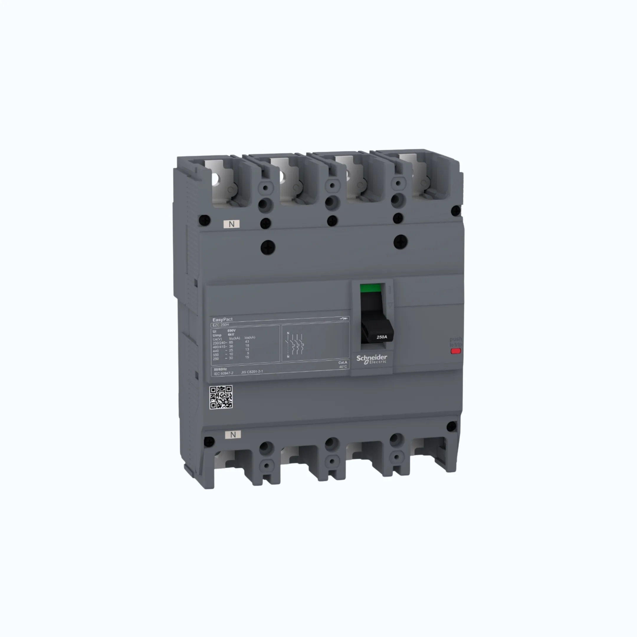 Gambar Schneider Easypact EZC250H (36 kA @415V AC / 30 kA @125V DC; 250V DC)4P-EZC250H 160-EZC250H4160