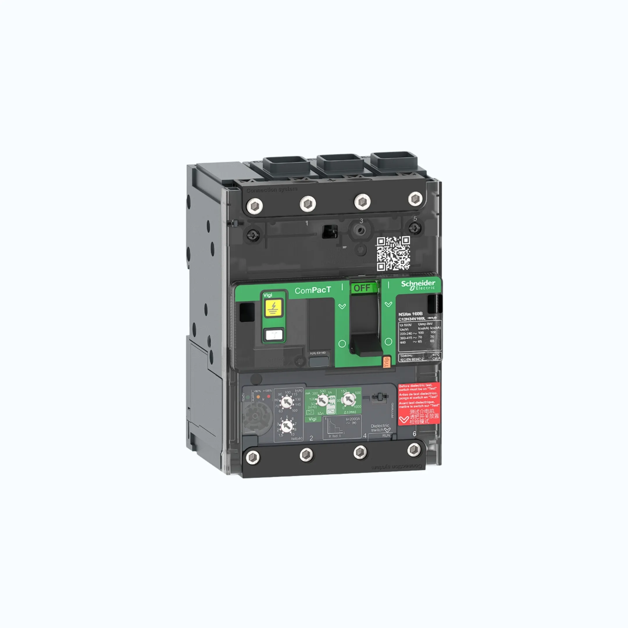 Gambar Schneider EverlinkTM Connectors  3P- ComPacT NSXm dengan E (16 kA) termasuk ELCB Vigi- Vigi TM100D- C11E34V100L