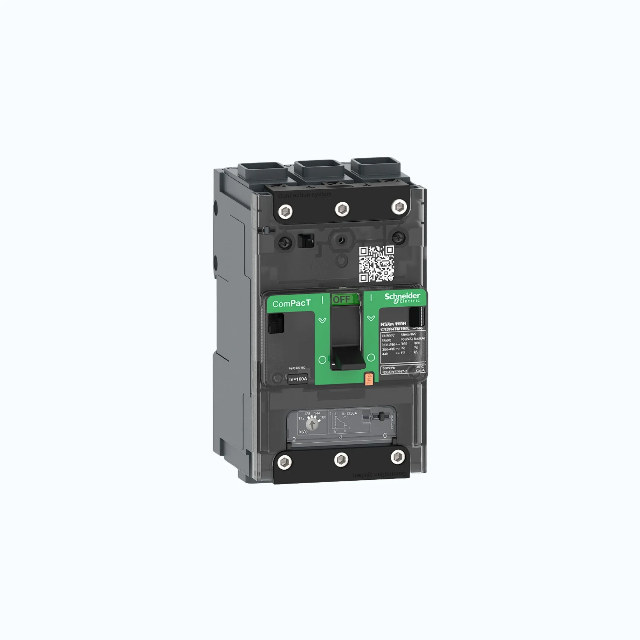 Gambar Schneider EverlinkTM Connectors  3P-ComPacT NSXm dengan B (25 kA)-TM160D-C12B3TM160L