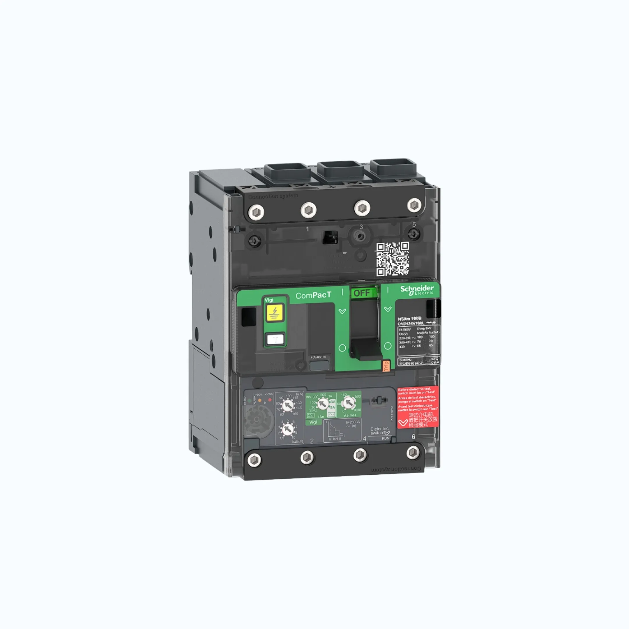 Gambar Schneider EverlinkTM Connectors  3P-ComPacT NSXm dengan F (36 kA) termasuk ELCB Vigi- Vigi TM50D- C11F34V050L