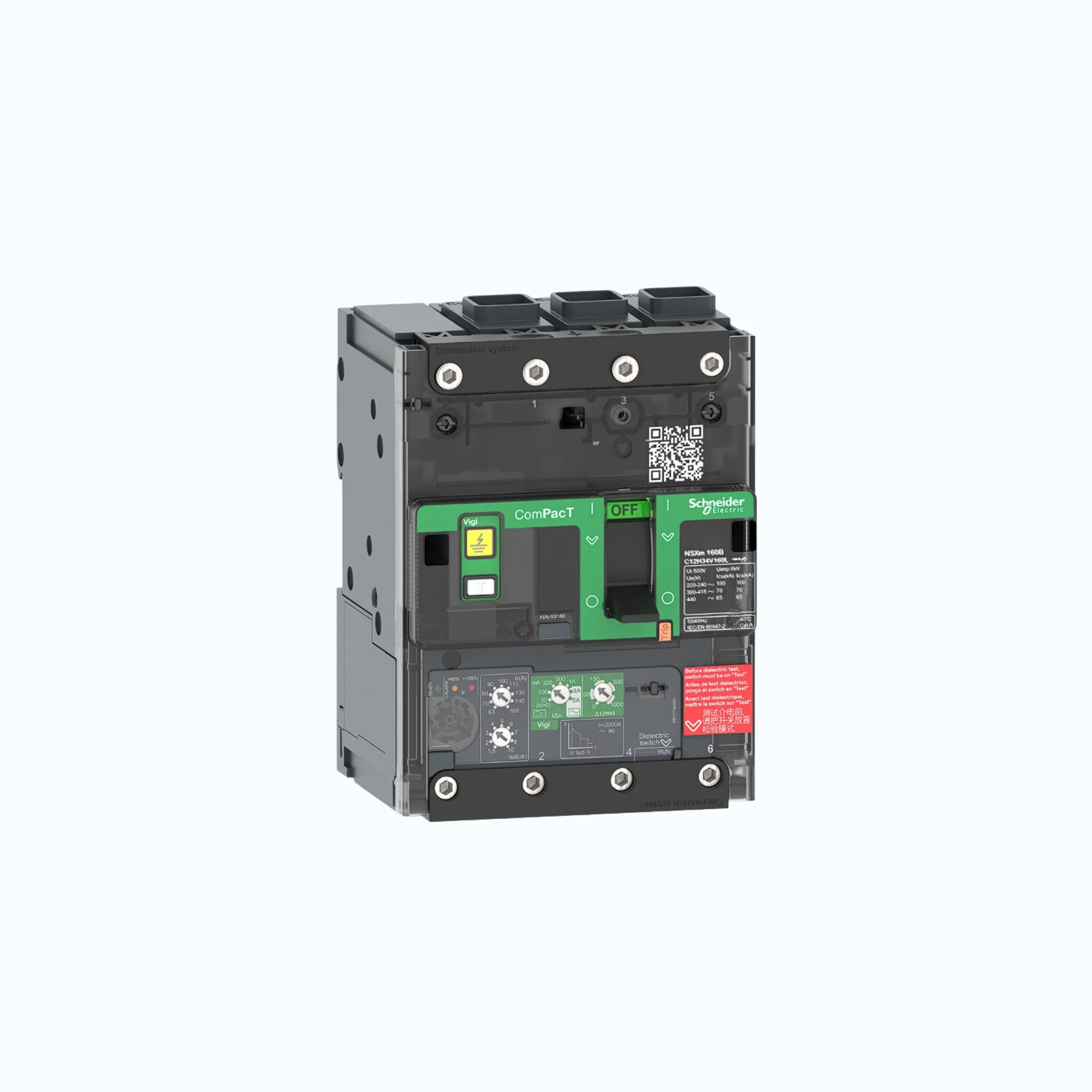 Gambar Schneider EverlinkTM Connectors  3P-ComPacT NSXm dengan F (36 kA) termasuk ELCB Vigi-Vigi TM100D- C11F34V100L
