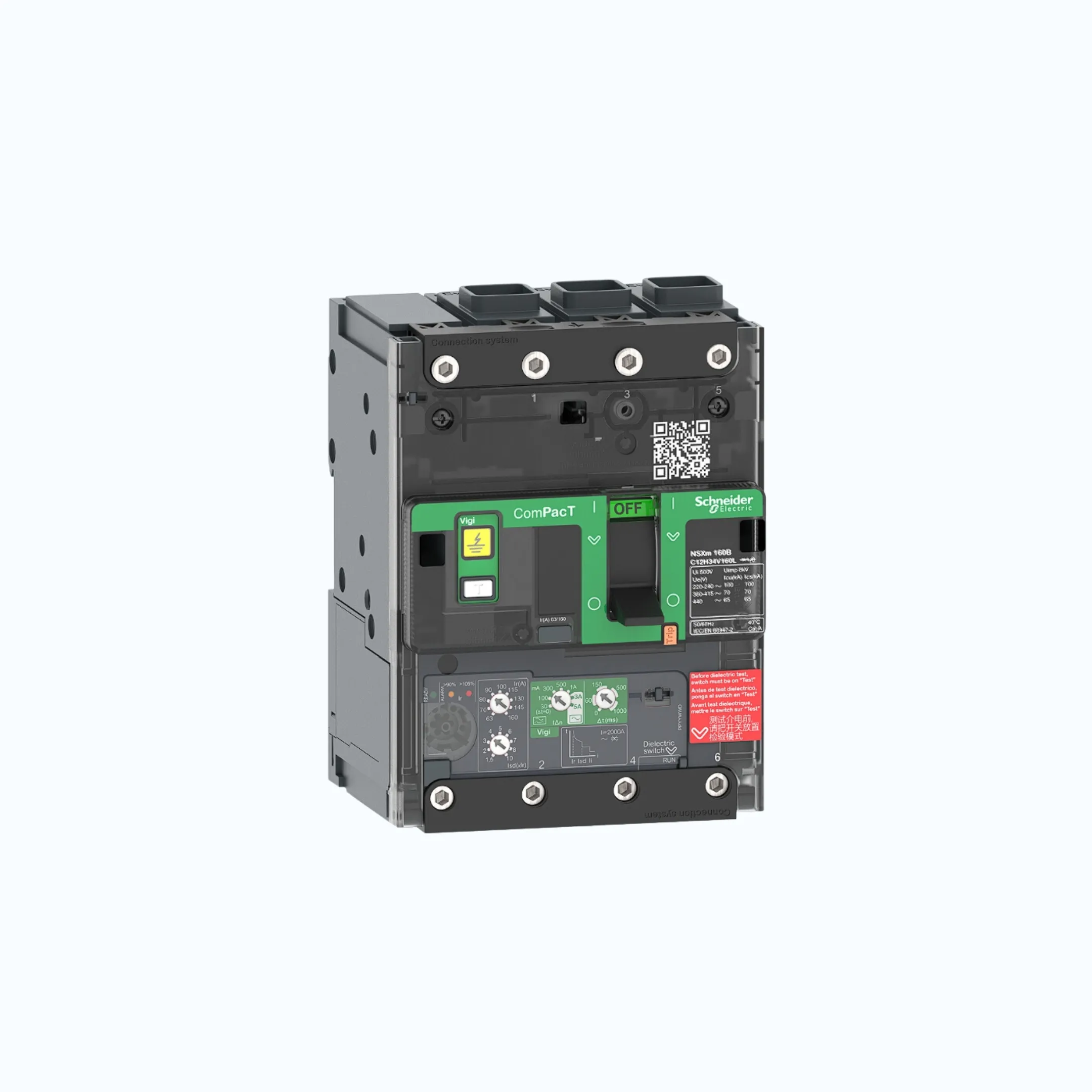 Gambar Schneider EverlinkTM Connectors  3P-ComPacT NSXm dengan F (36 kA) termasuk ELCB Vigi-Vigi TM25D- C11F34V025L