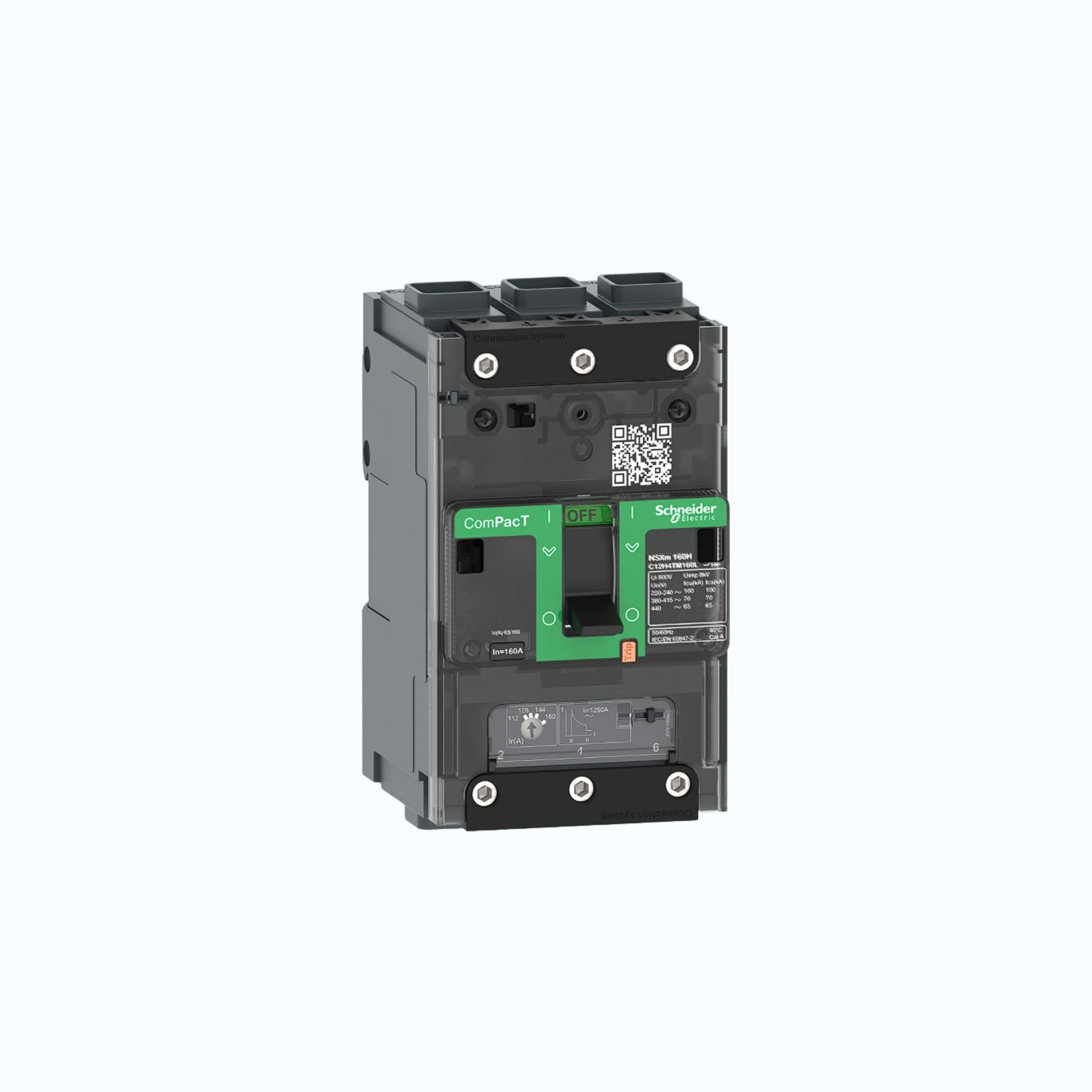 Gambar Schneider EverlinkTM Connectors  3P-ComPacT NSXm dengan N (50 kA)-TM160D- C12N3TM160L