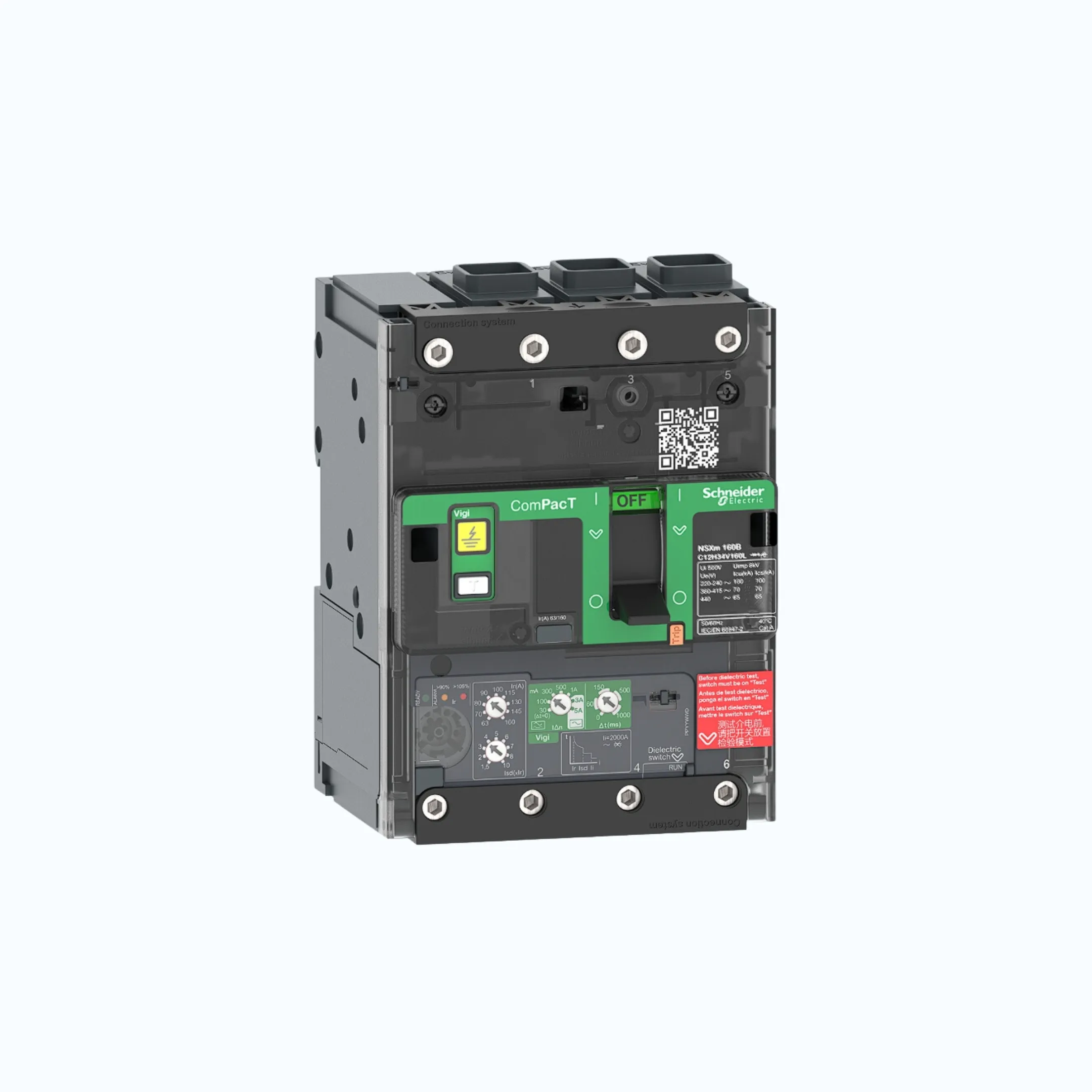 Gambar Schneider EverlinkTM Connectors  3P-ComPacT NSXm dengan N (50 kA) termasuk ELCB Vigi-TM100D-C11N44V100L