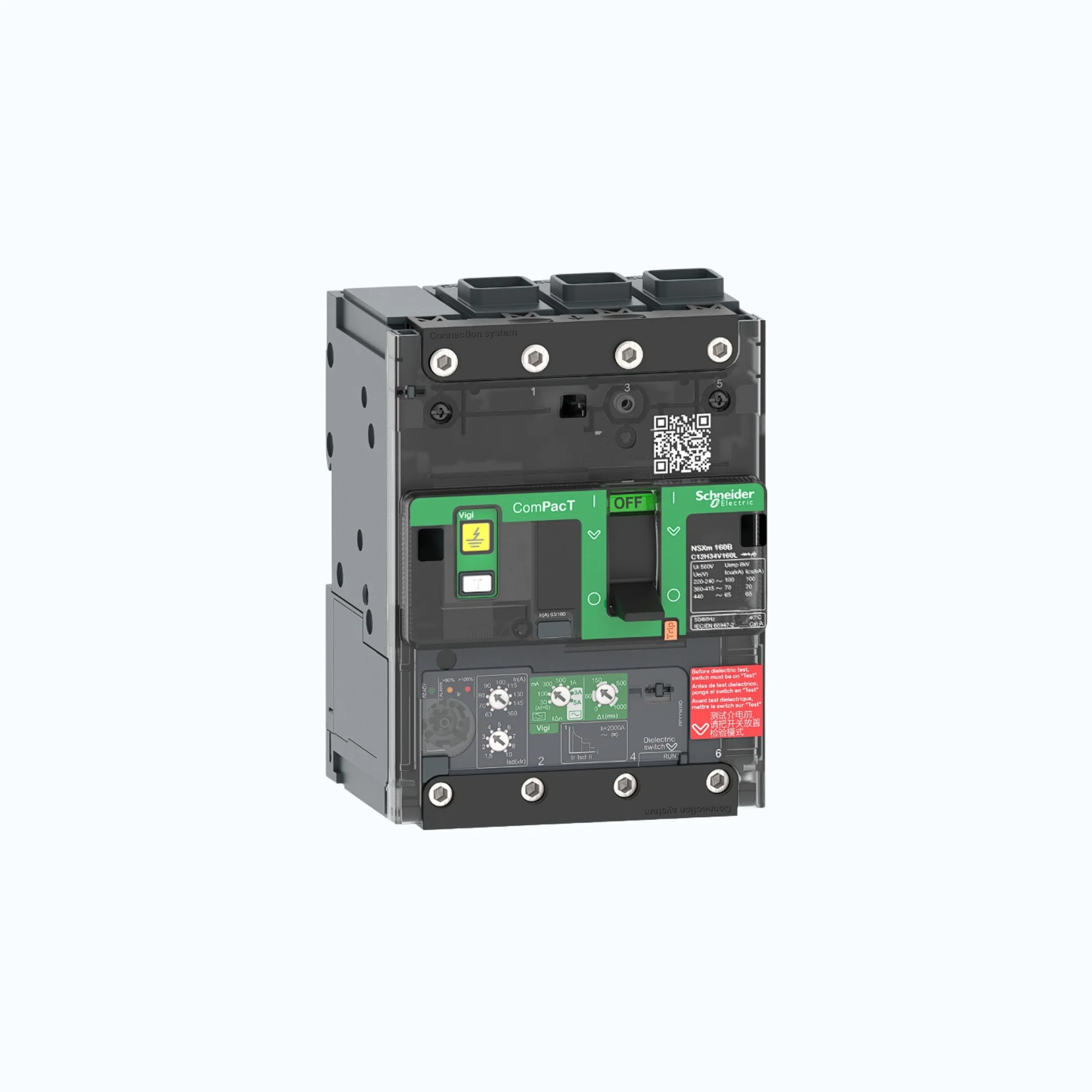 Gambar Schneider EverlinkTM Connectors  3P-ComPacT NSXm dengan N (50 kA) termasuk ELCB Vigi-TM160D- C12N34V160L