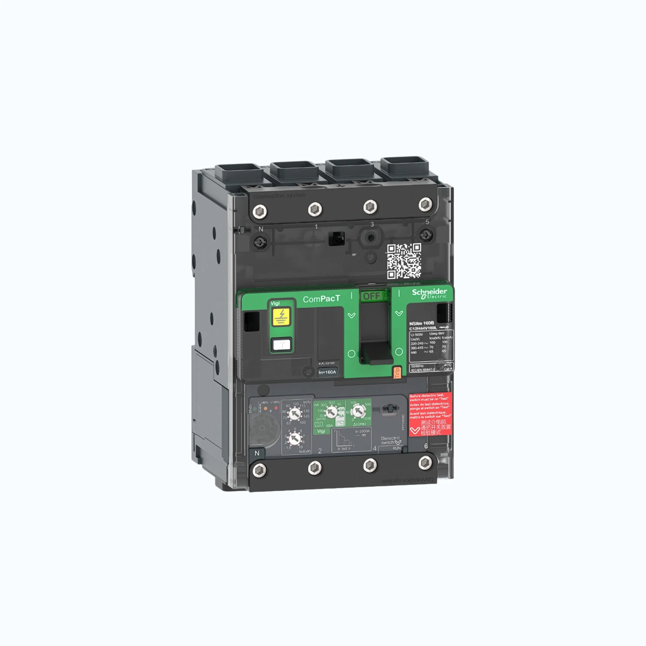 Gambar Schneider EverlinkTM Connectors  4P- ComPacT NSXm dengan E (16 kA) termasuk ELCB Vigi- Vigi TM100D-C11E44V100L