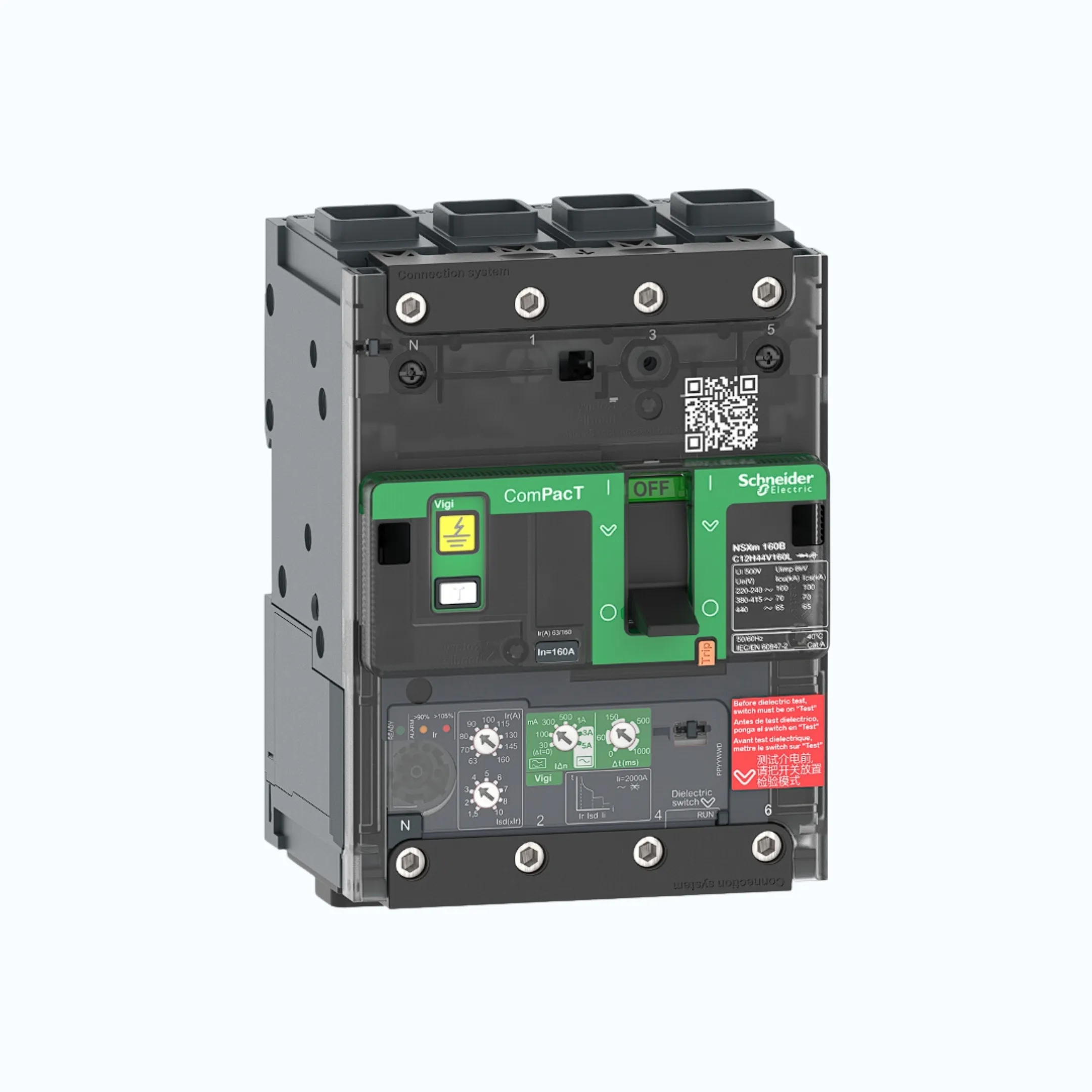 Gambar Schneider EverlinkTM Connectors  4P-ComPacT NSXm dengan B (25 kA) termasuk ELCB Vigi- Vigi TM25D- C11B44V025L