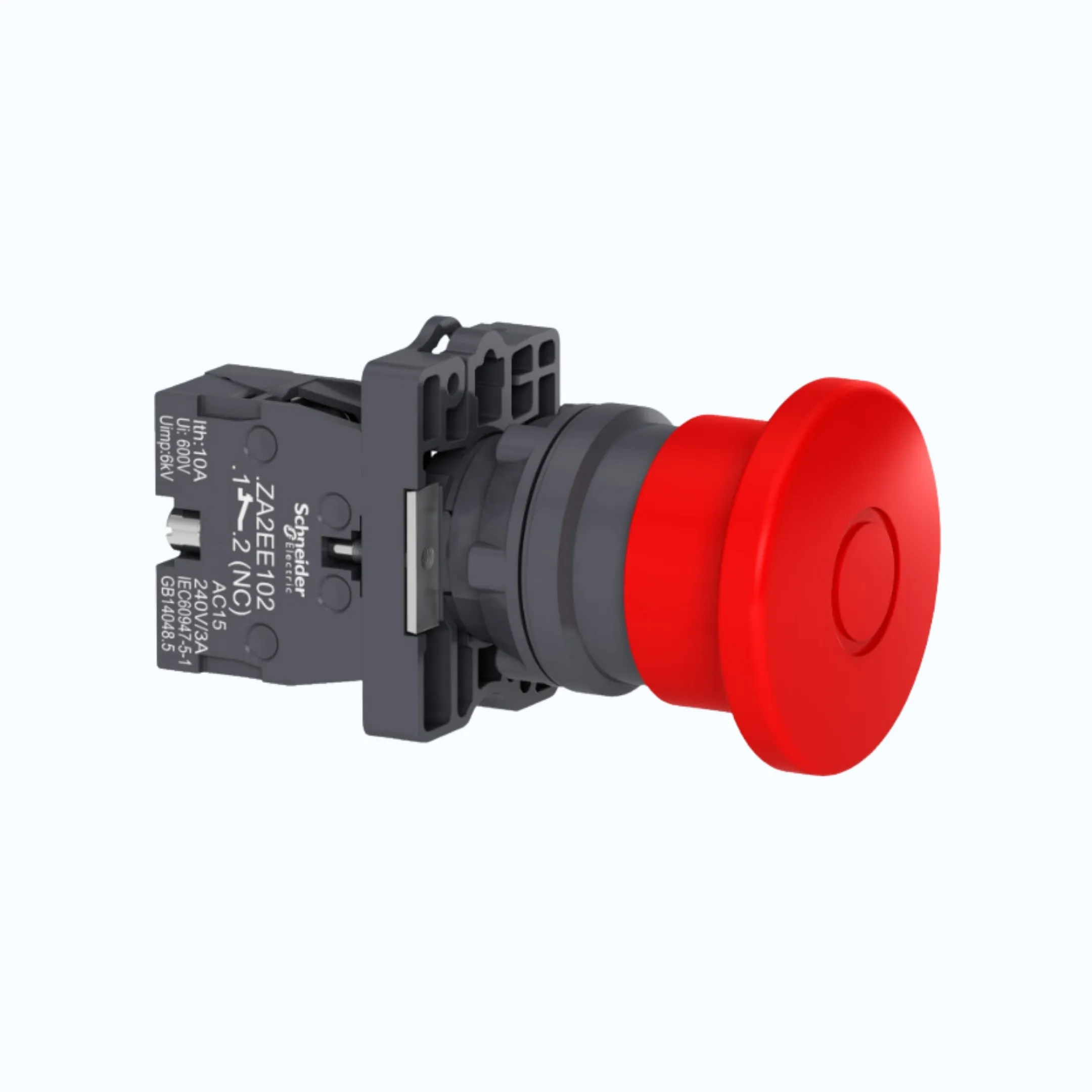 Gambar Schneider Emergency Stop IP54- Push Pull Ø40 mm 1 N/C Merah-XA2ET42
