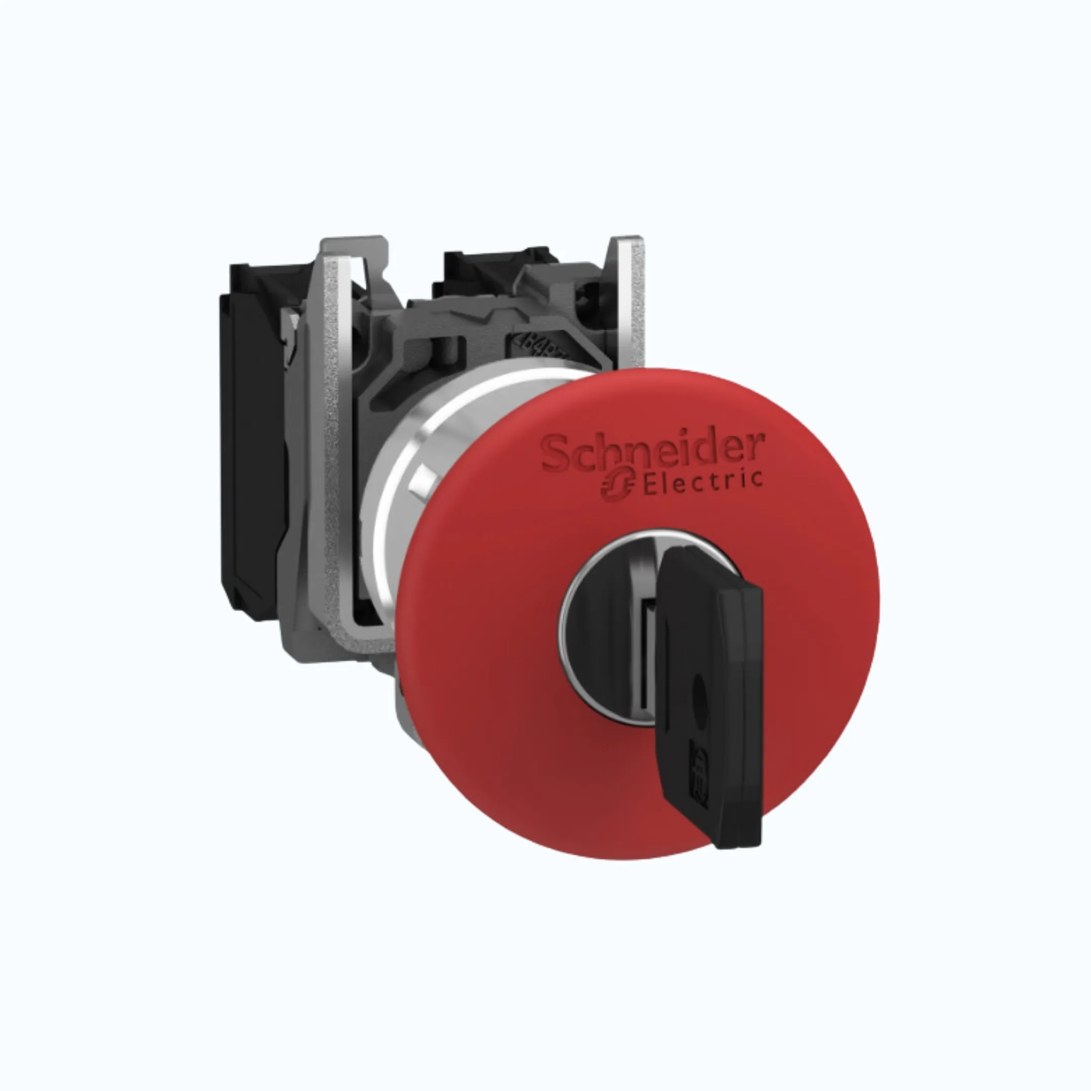 Gambar Schneider Emergency Stop / Mushroom- latching key Release Ø40 mm 1 N/C Merah-XB4BS9442