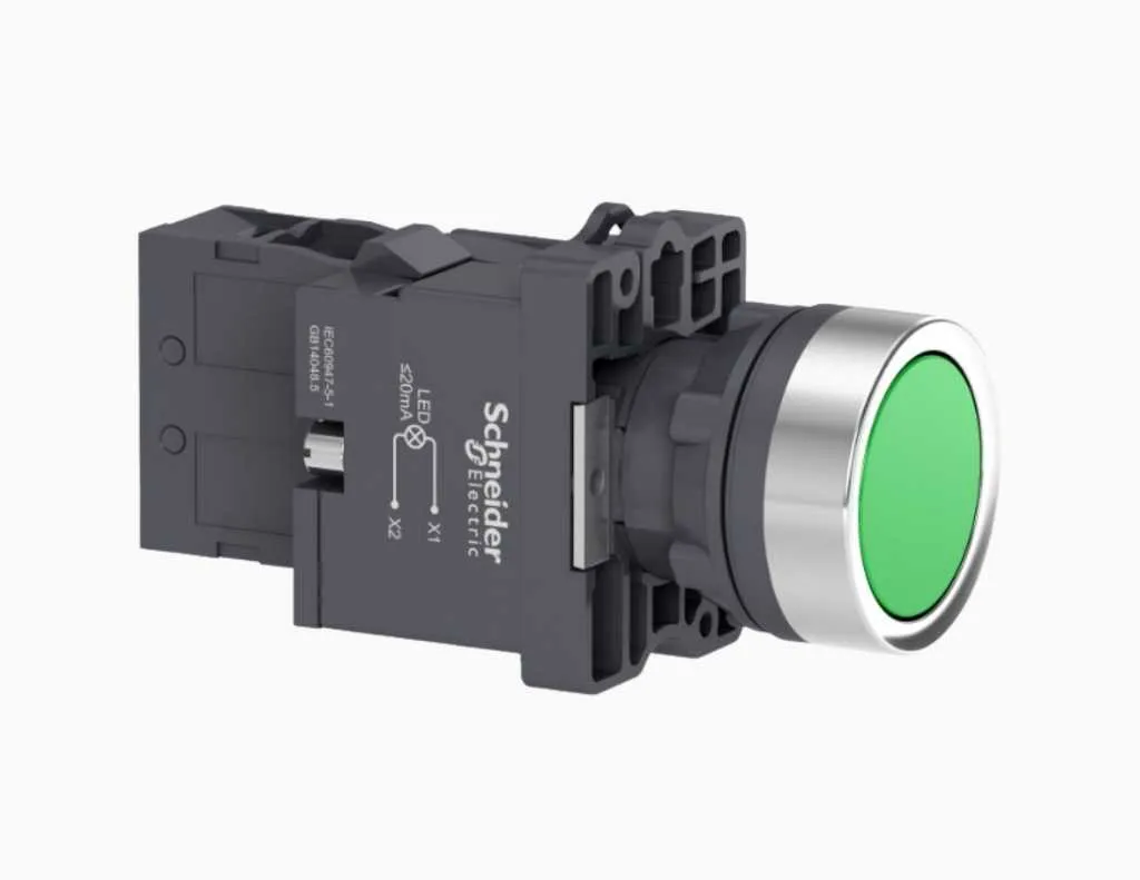 Gambar Schneider Push Button, IP54 Hijau-XA2EW33M1