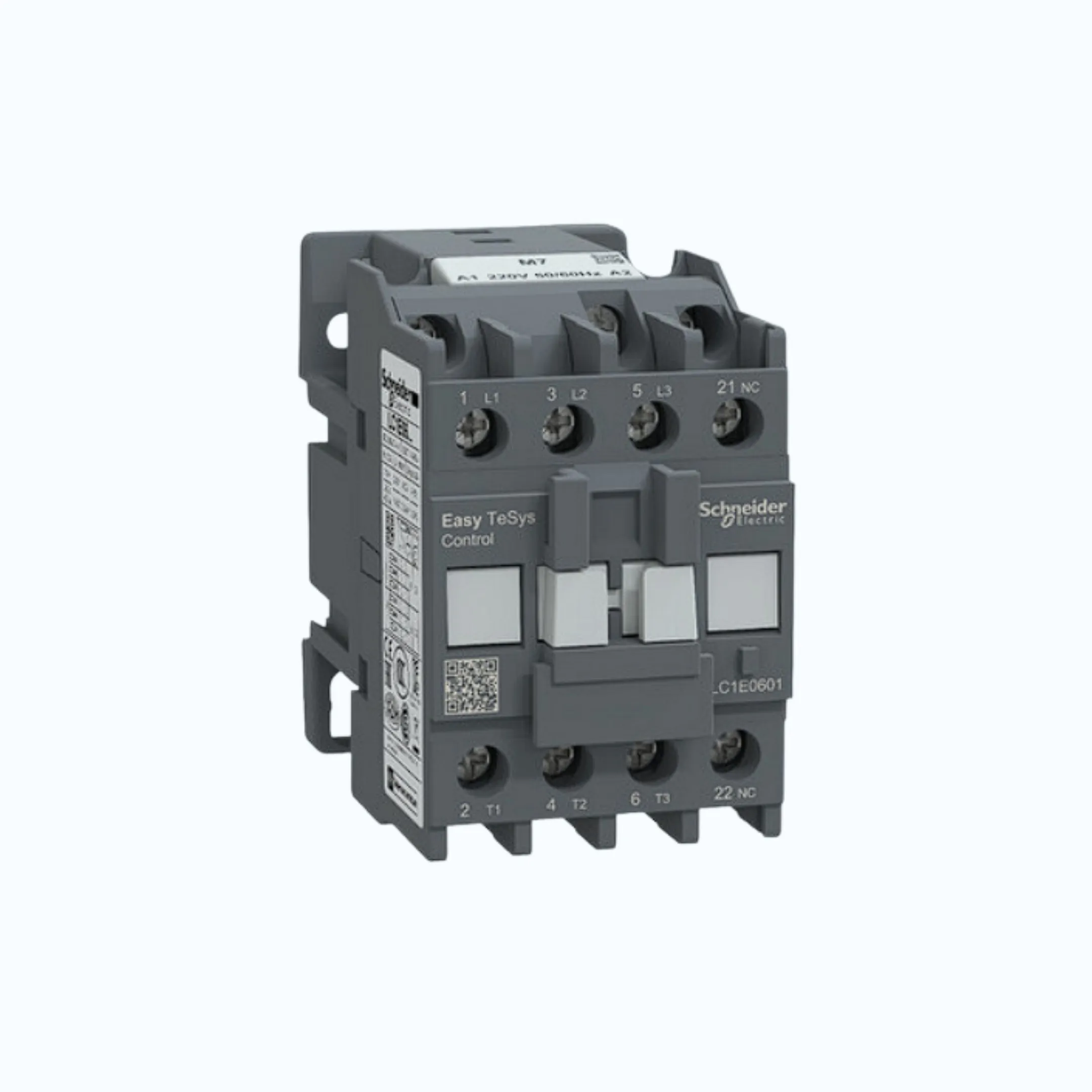 Gambar Schneider KONTROL AC- Daya Motor AC-3 380/400 V-20 2.2 6 0 1- LC1E0601M7