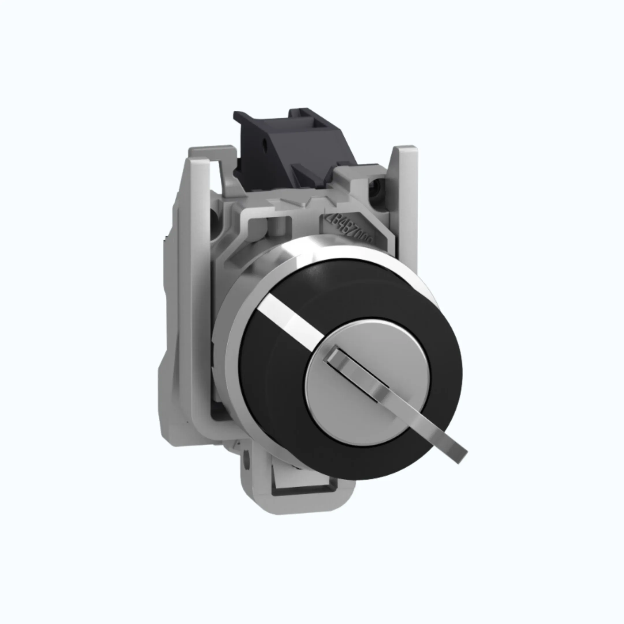 Gambar Schneider Key Switch- 2 pos stay put cabut kunci di kiri 1 N/O Hitam-XB4BG21