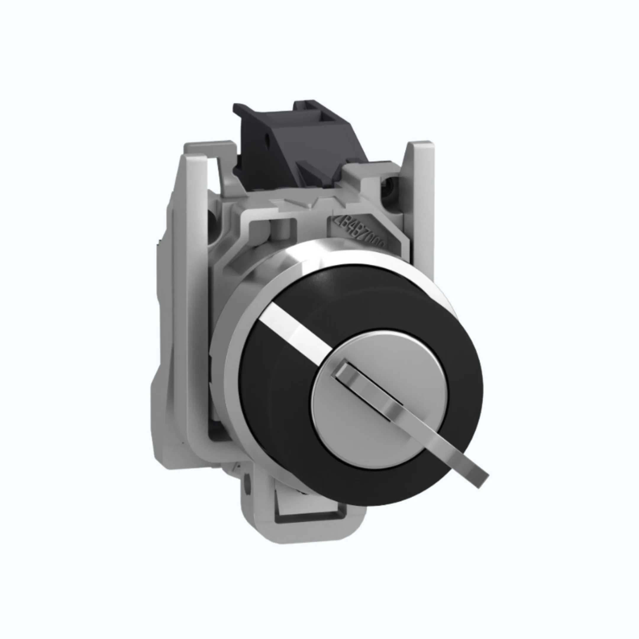 Gambar Schneider Key Switch- 2 pos stay put cabut kunci di kiri & kanan 1 N/O Hitam-XB4BG41