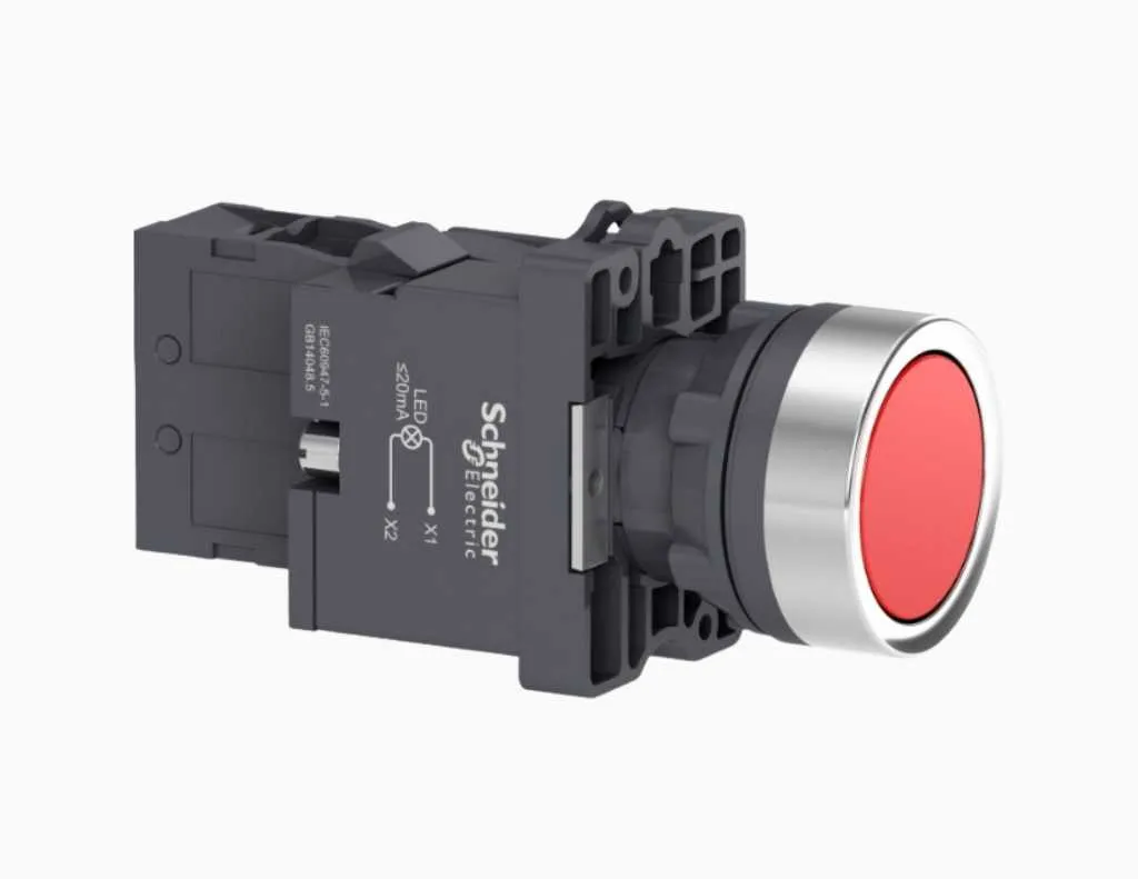 Gambar Schneider Push Button, IP54 Merah-XA2EW34M1