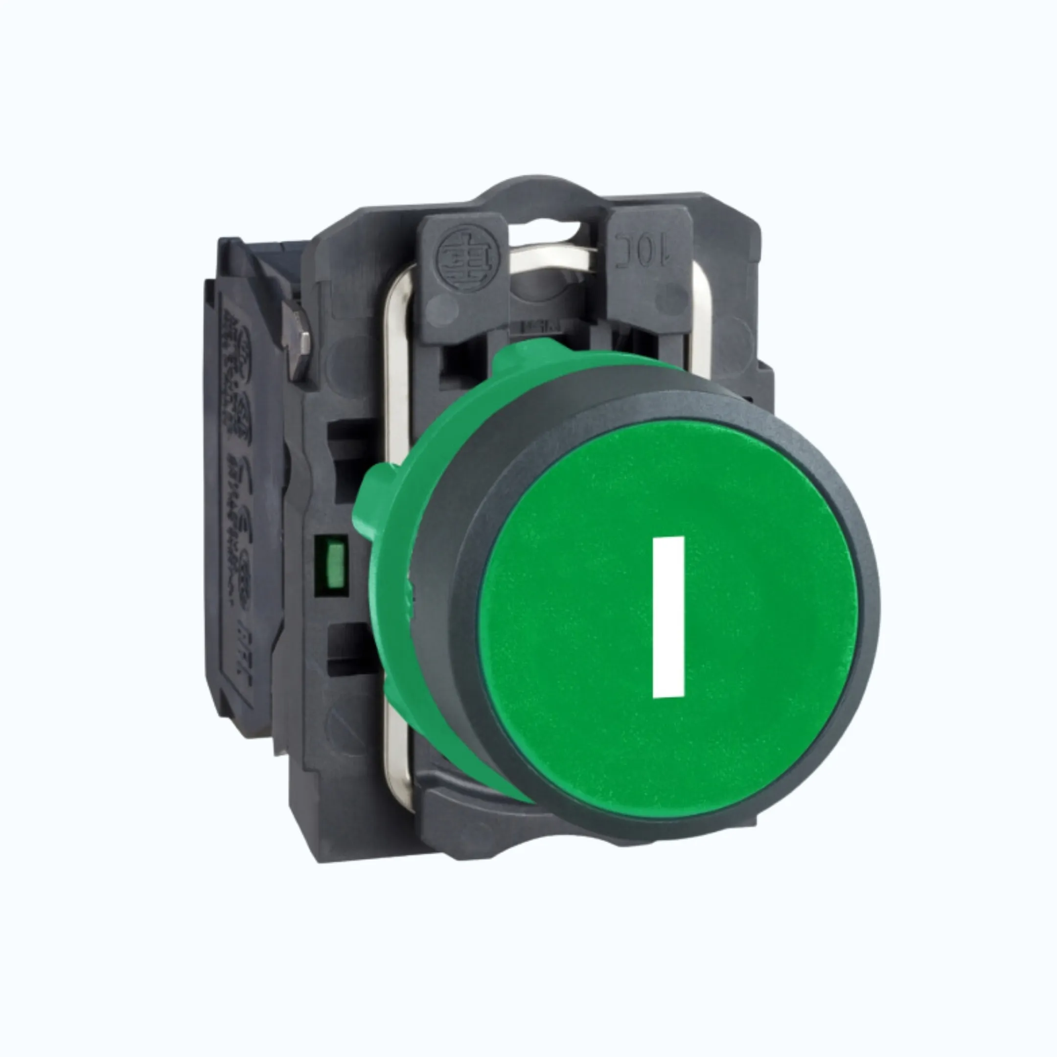 Gambar Schneider Push Button- Flush ("I" white Marking) 1 N/O Hijau-XB5AA3311