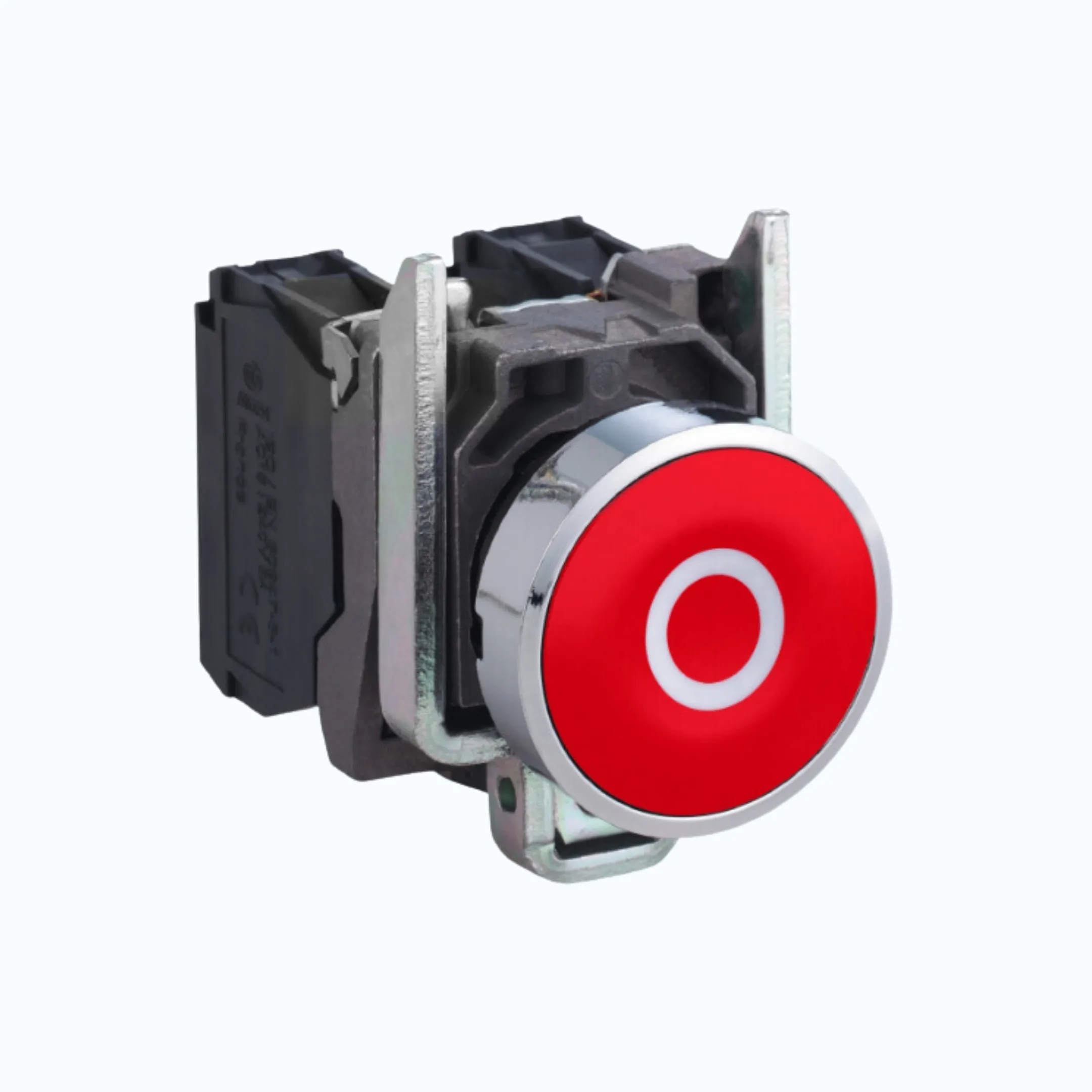 Gambar Schneider Push Button Flush ("O" white Marking) 1 N/C Merah-XB4BA4322