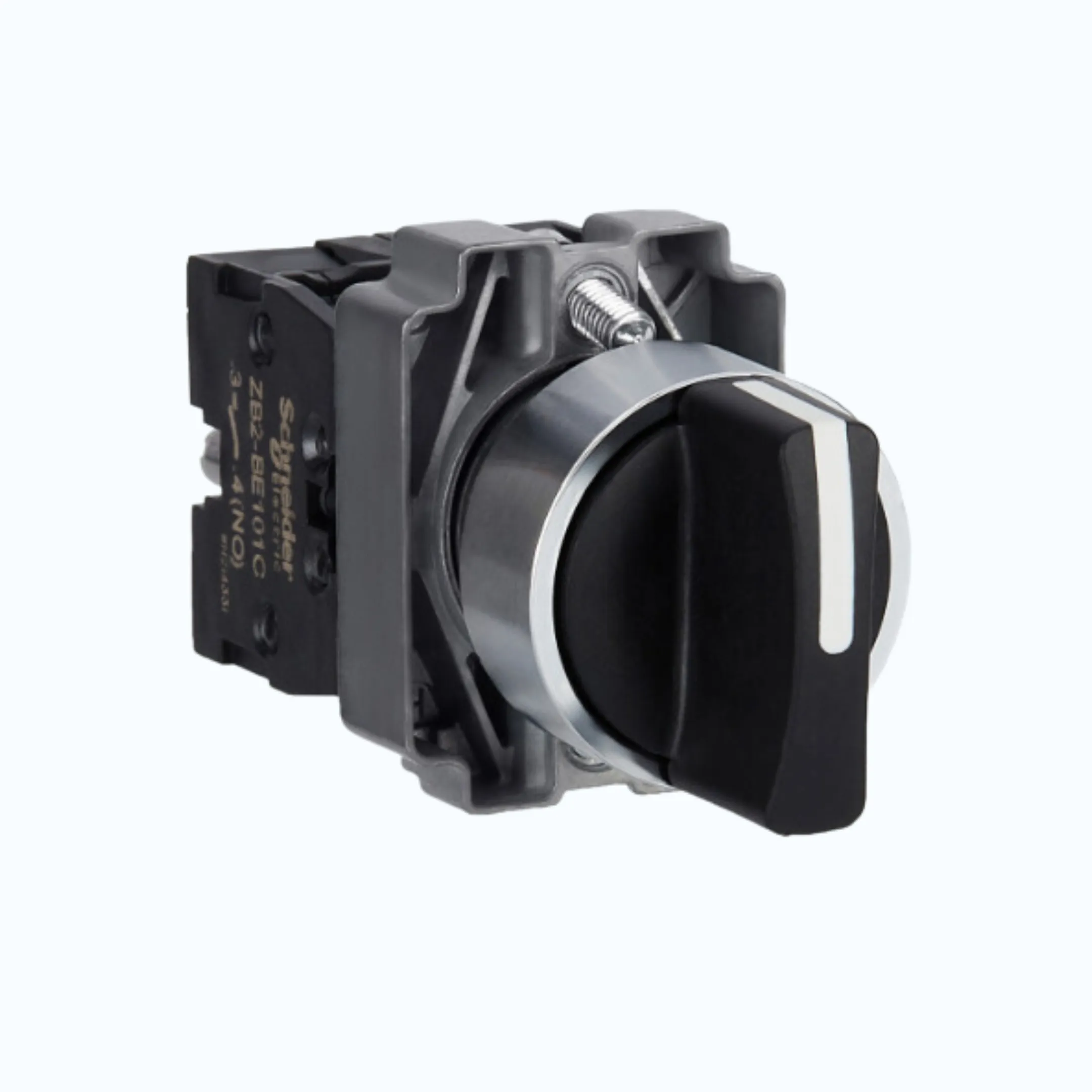 Gambar Schneider Selector Switch- Handle standar, warna Hitam-1 NO + 1 NC 2-spring return-XB2BD45C