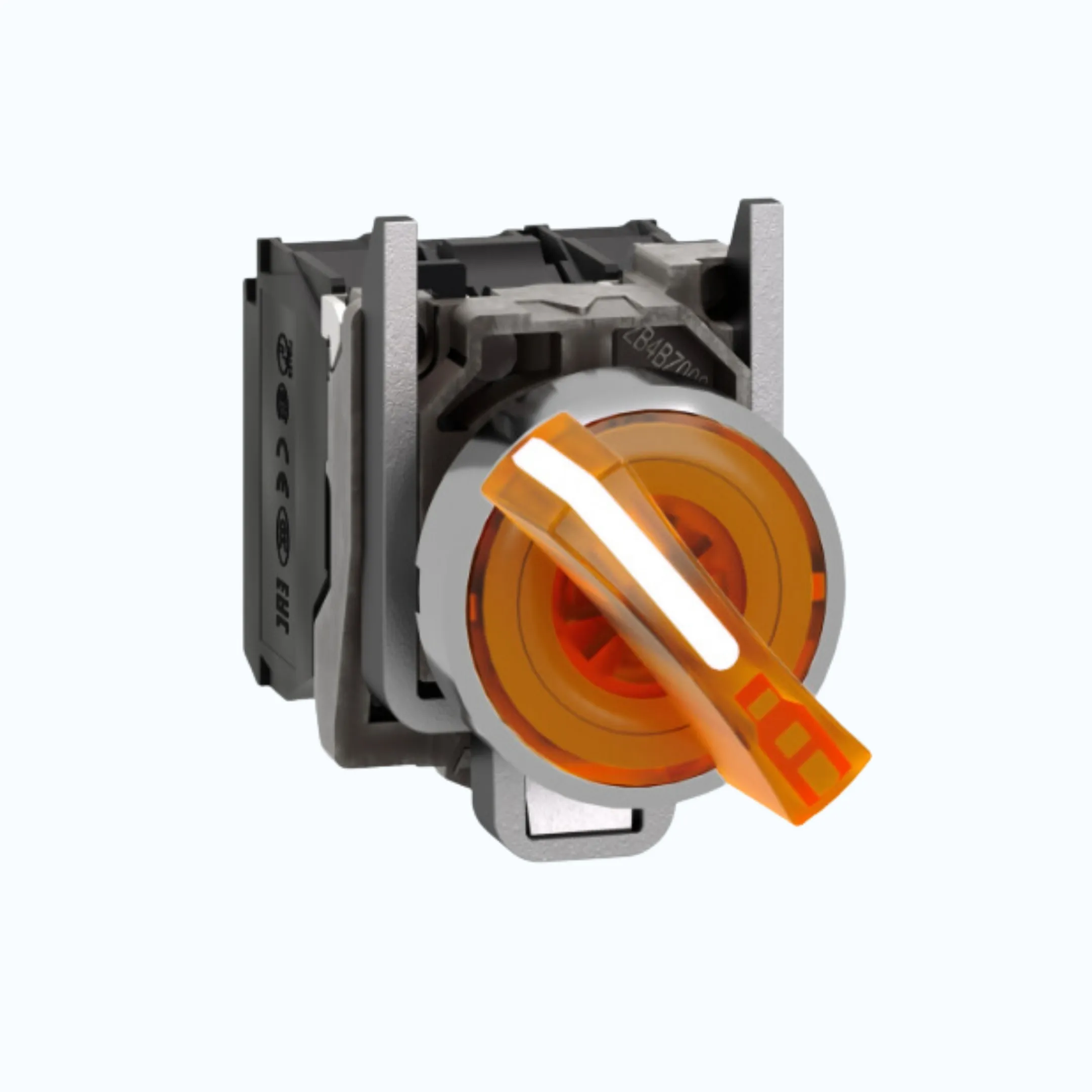 Gambar Schneider Selektor Iluminasi- 24 V AC/DC 1 N/O + 1N/C Jingga-XB4BK125B5