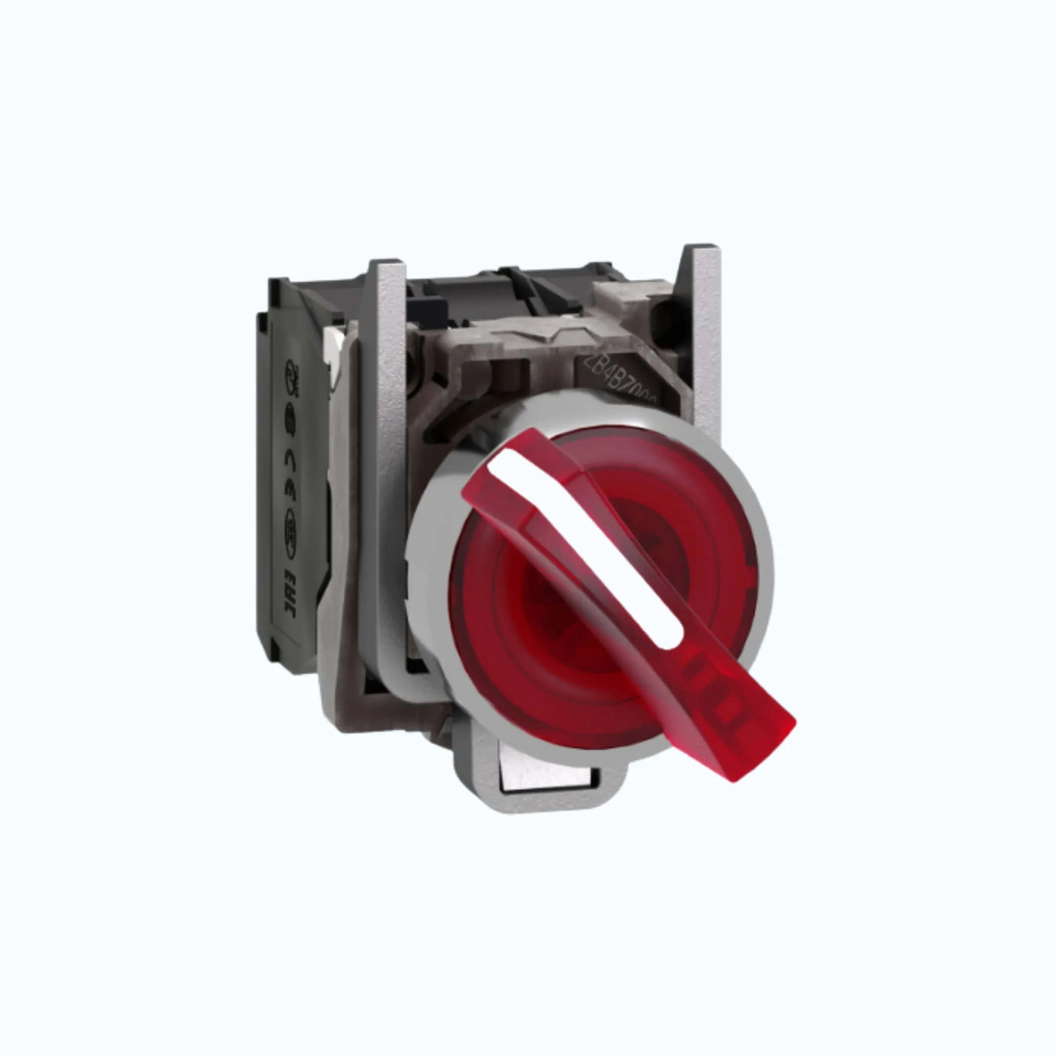 Gambar Schneider Selektor Iluminasi- 24 V AC/DC 1 N/O + 1N/C Merah-XB4BK124B5