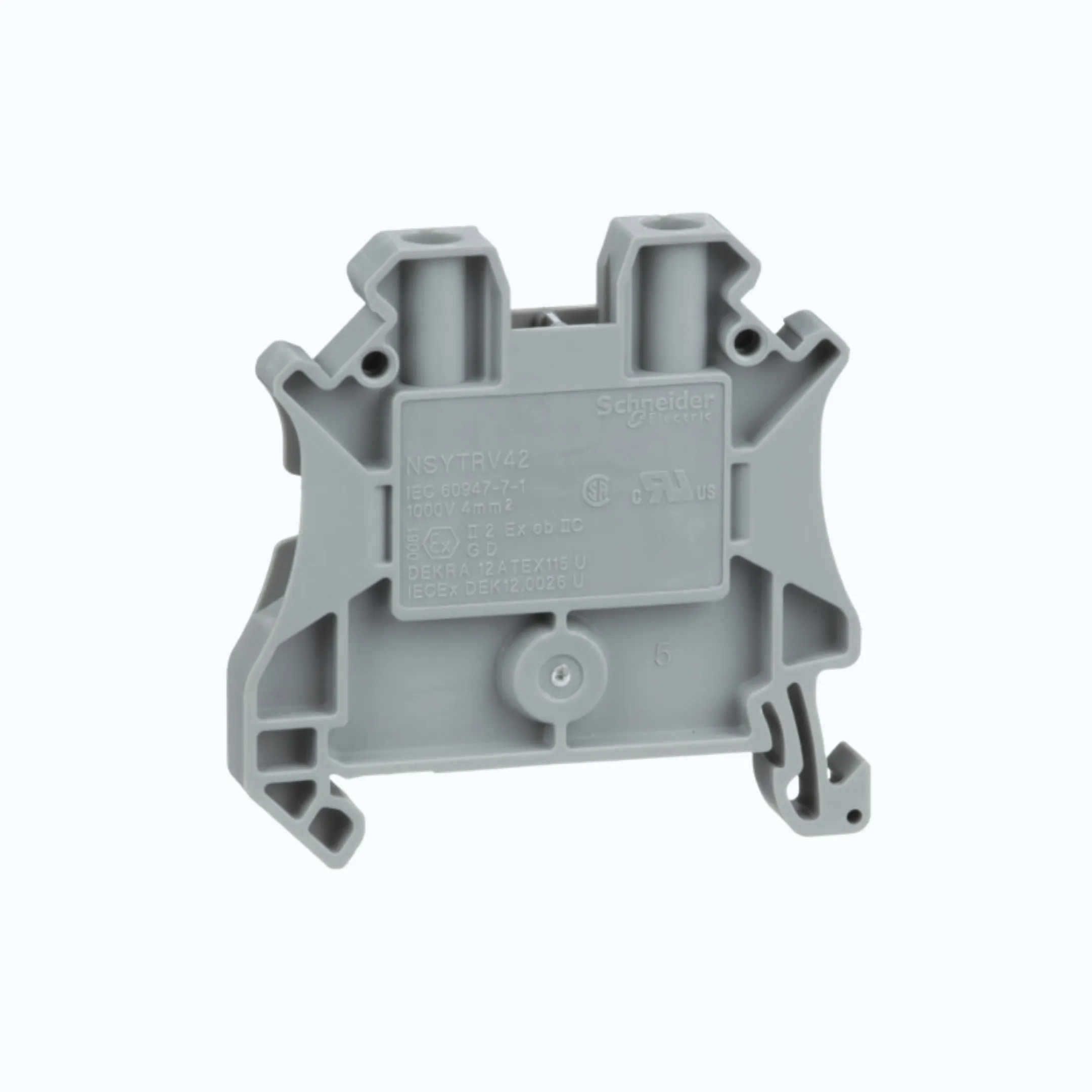 Gambar Schneider Terminal Blok 4 mm- Terminal Blok warna abu-abu-NSYTRV42